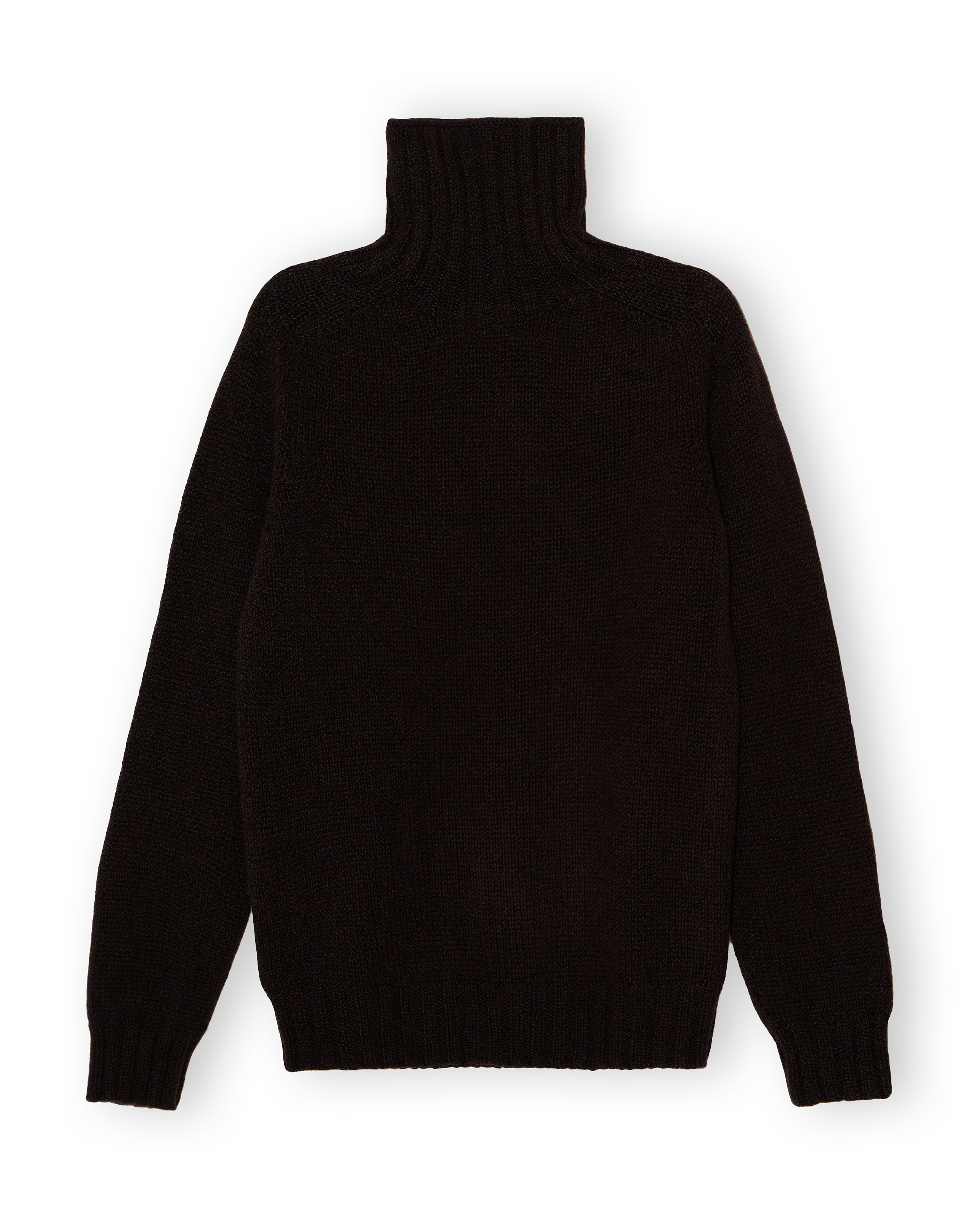 Chunky Merino Lambswool Roll Neck - Dark Brown (Knitted-to-Order)