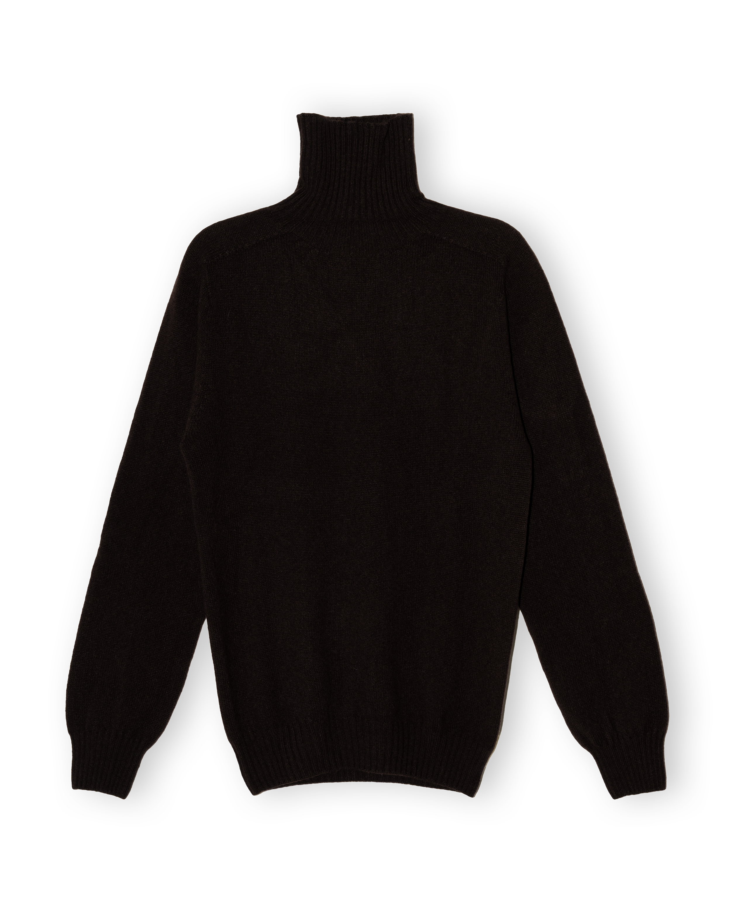 Merino Lambswool Roll Neck - Dark Brown (Knitted-to-Order)