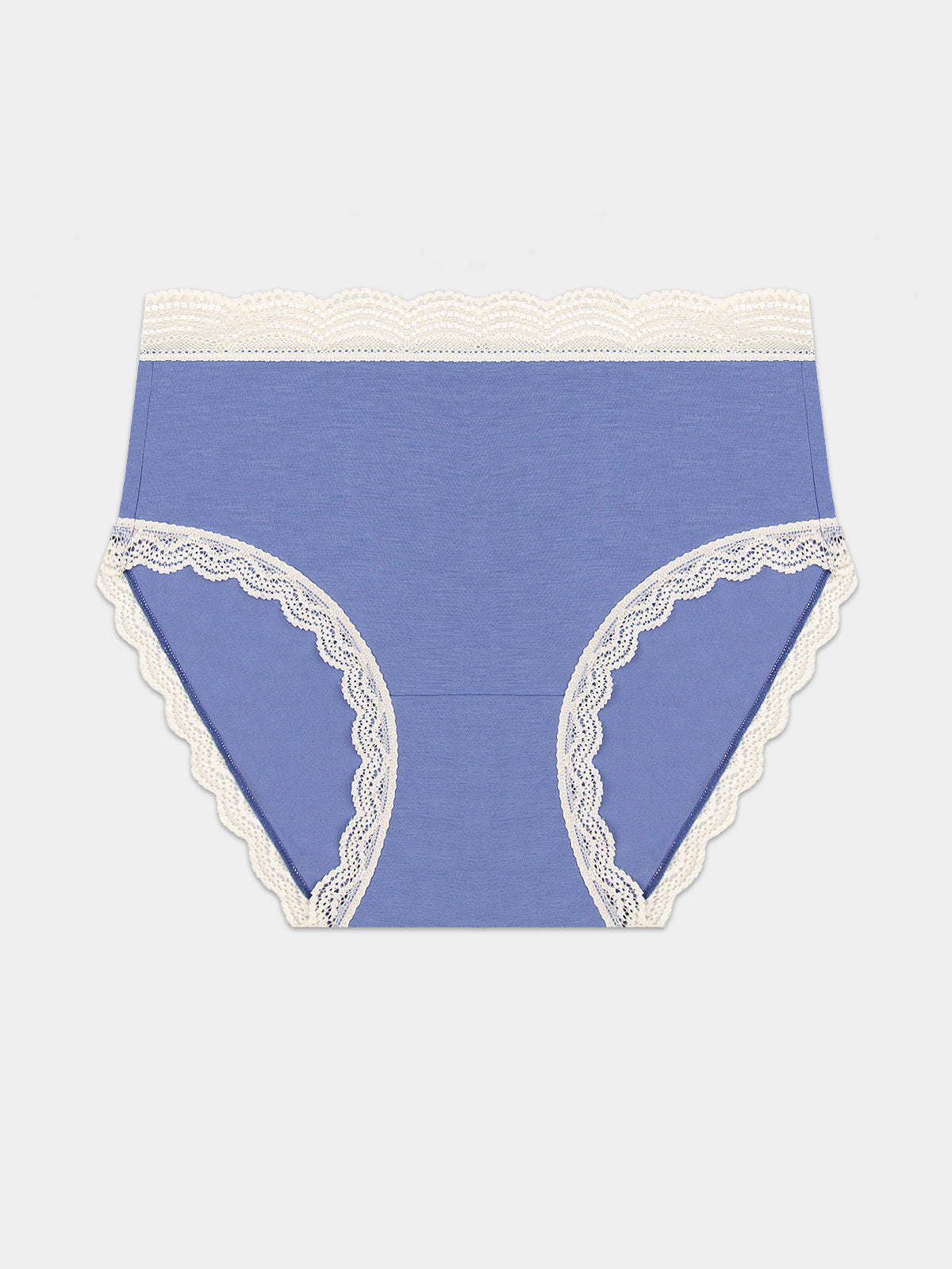 High Rise Knicker  - Denim Blue & Buttercream