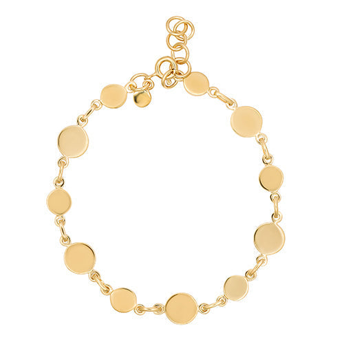 Double Disk Bracelet in Gold