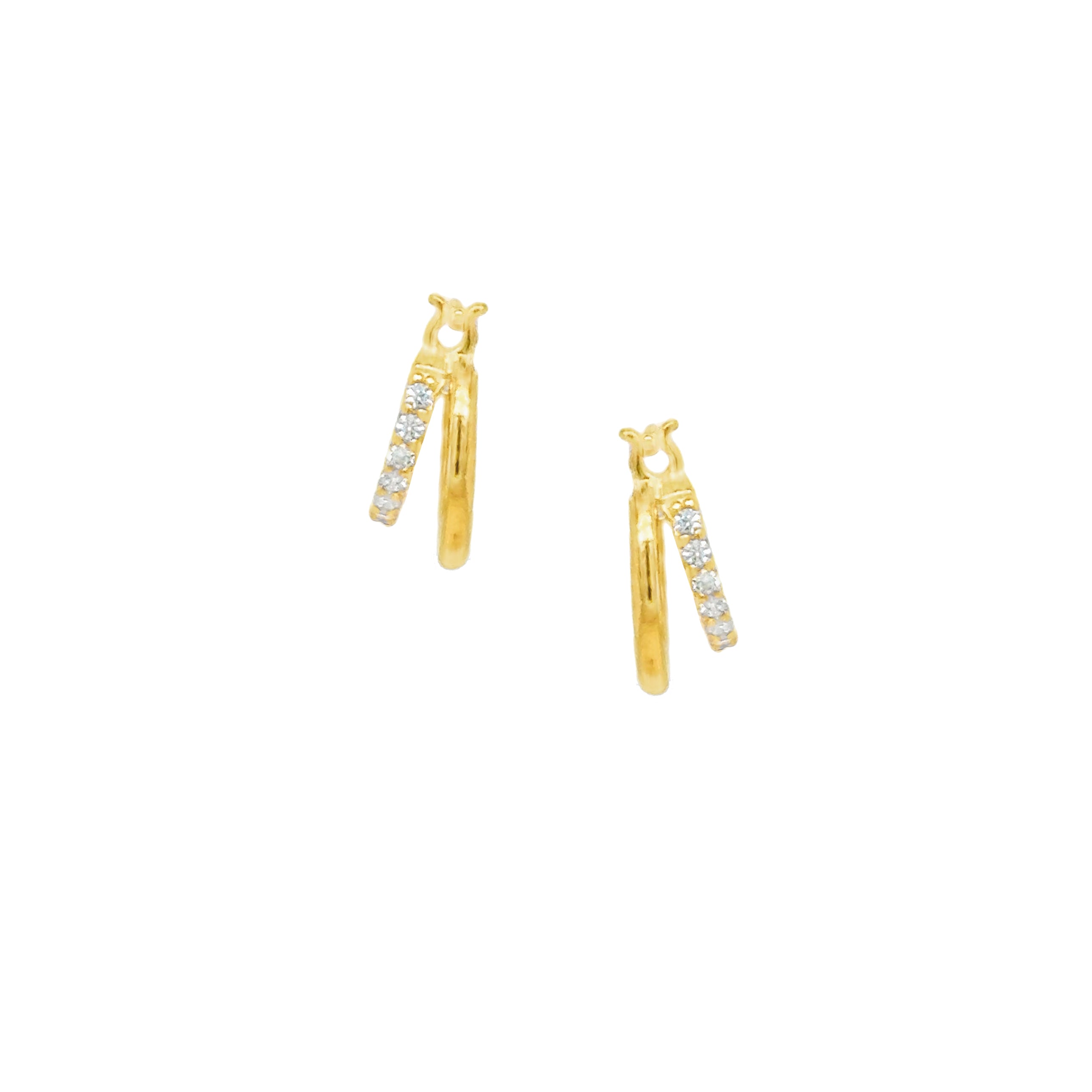 Double Hoop Earrings Gold