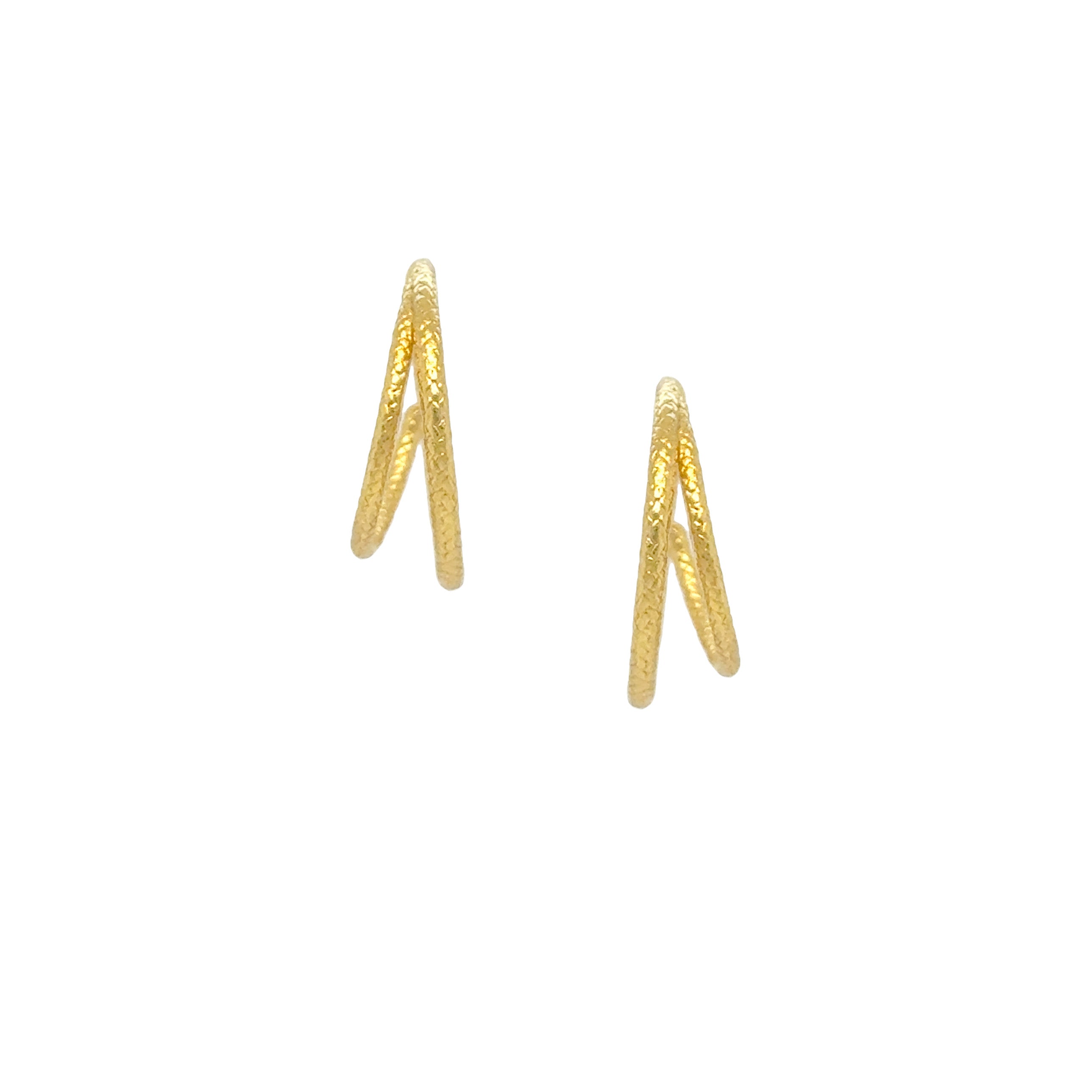 Double Sun Ray Hoop Earrings