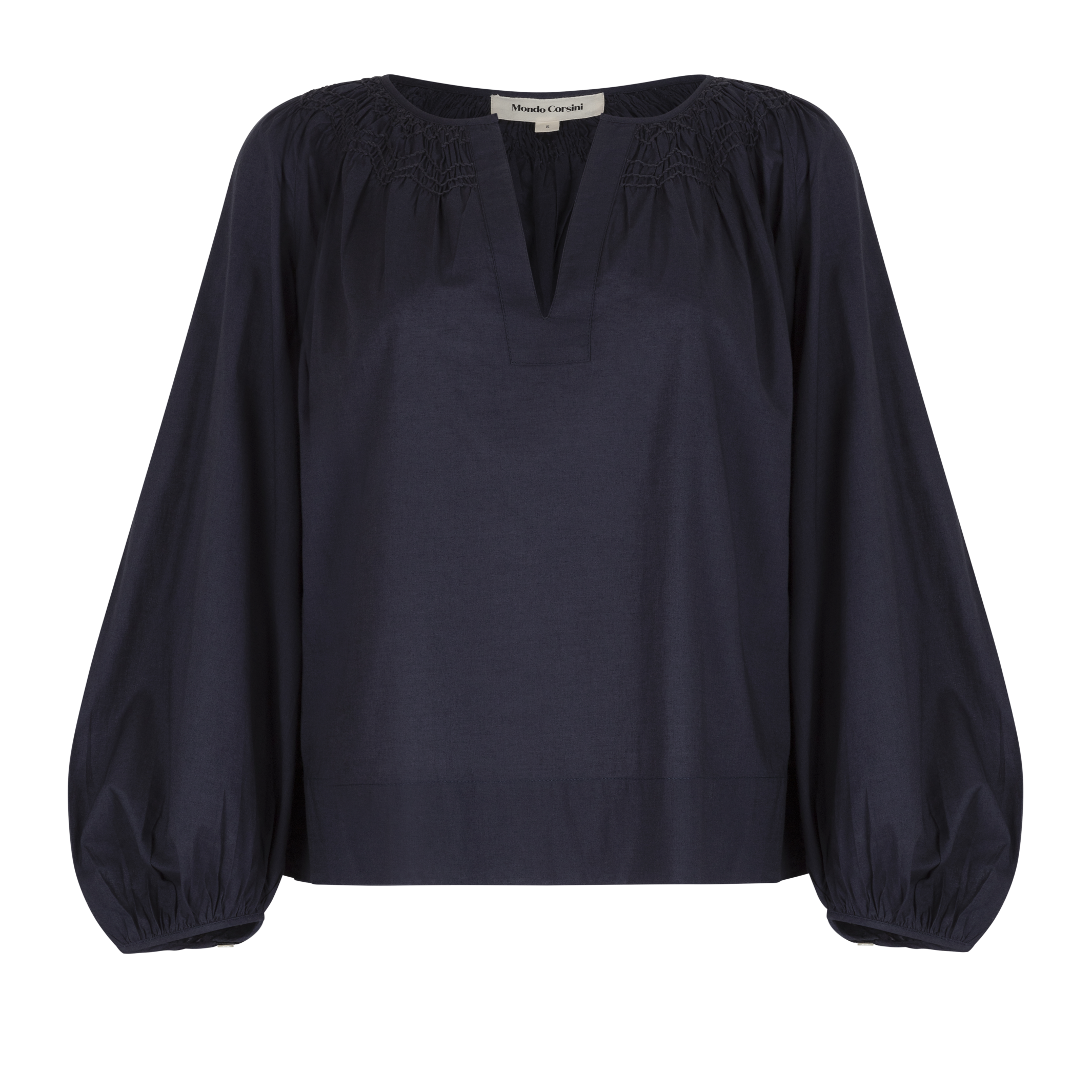 ELIZABETH - Midnight Cotton Blouse