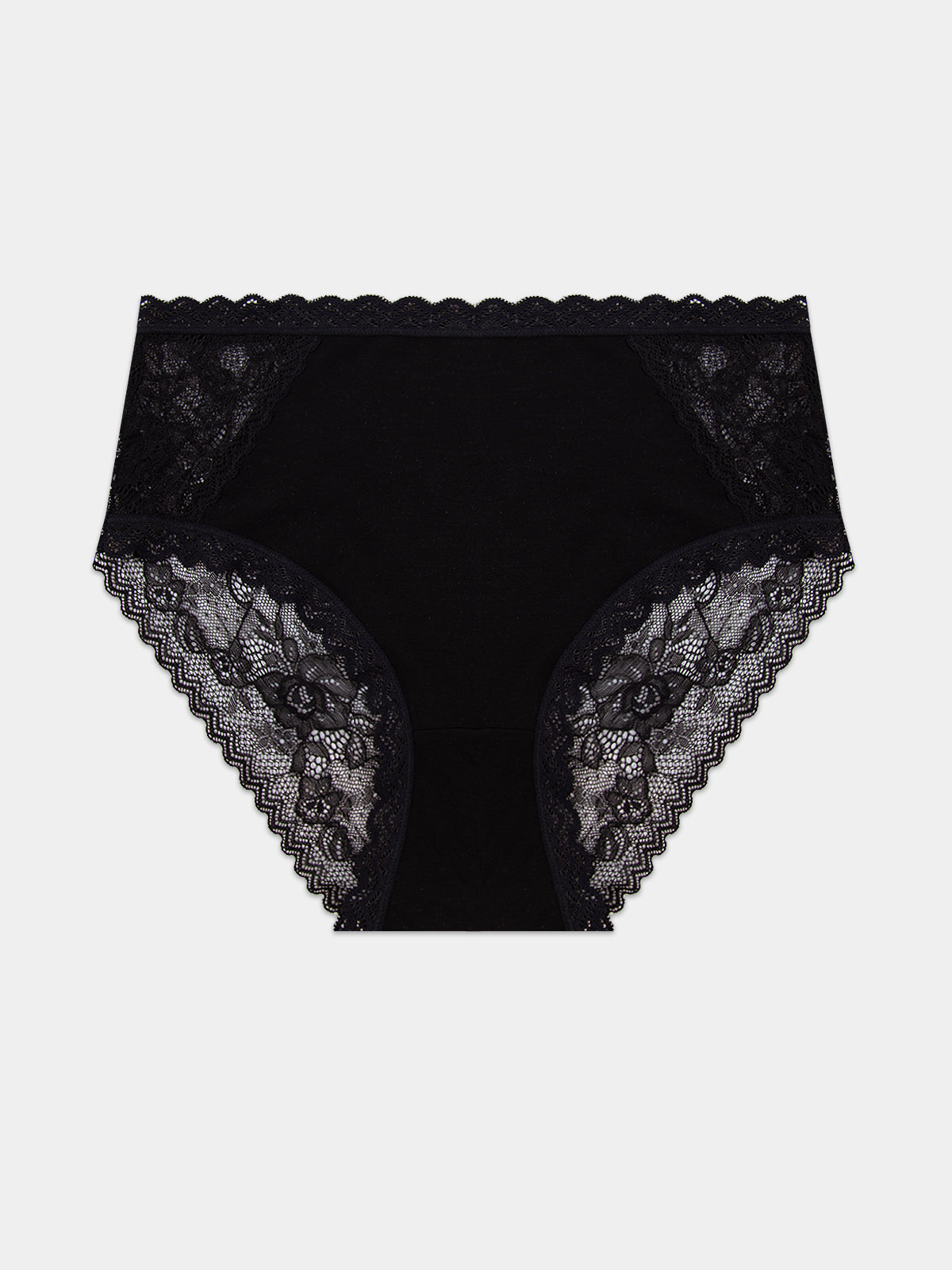 Eco Lace High Rise Knicker - Black