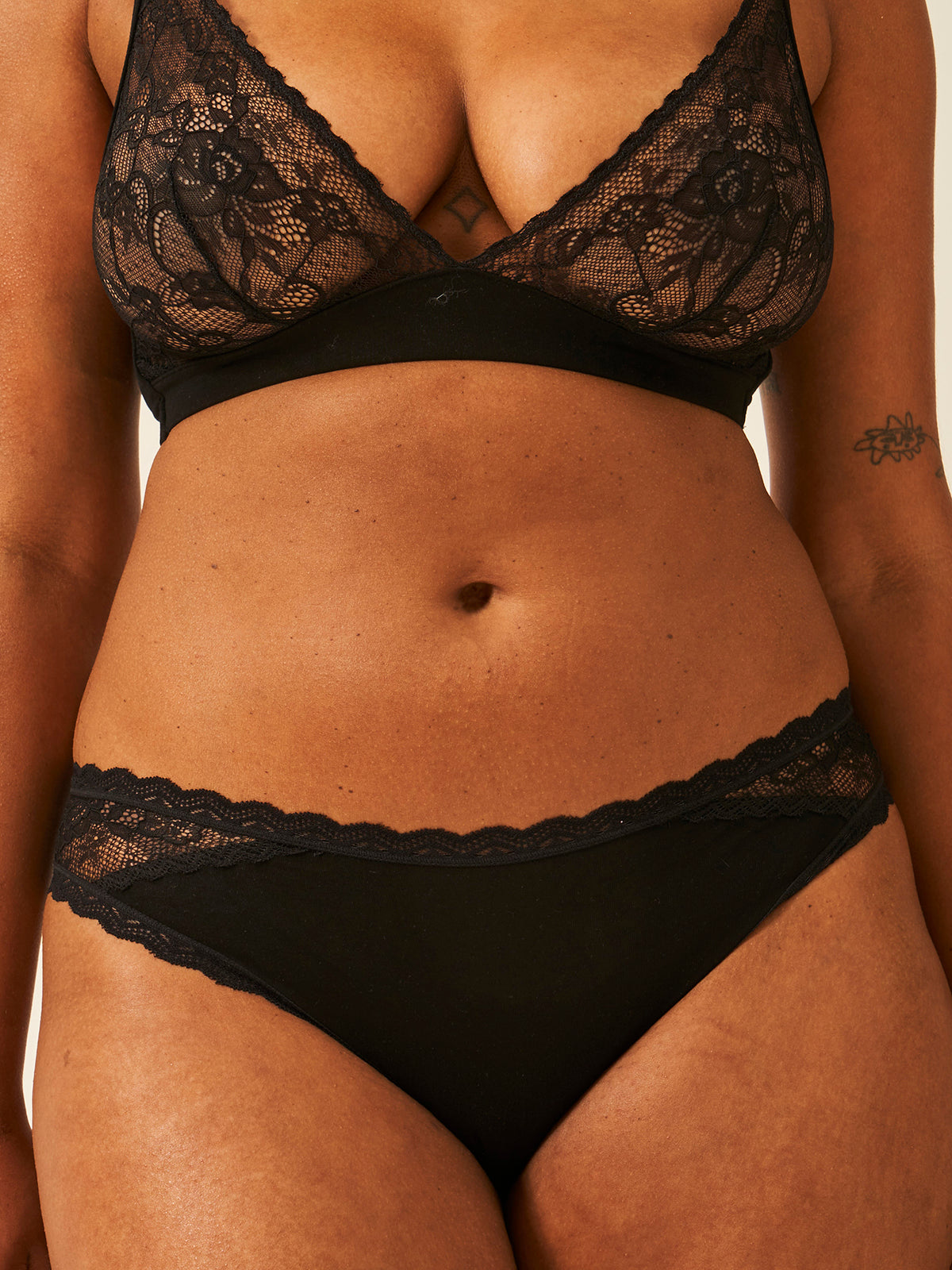 Eco Lace Original Knicker - Black
