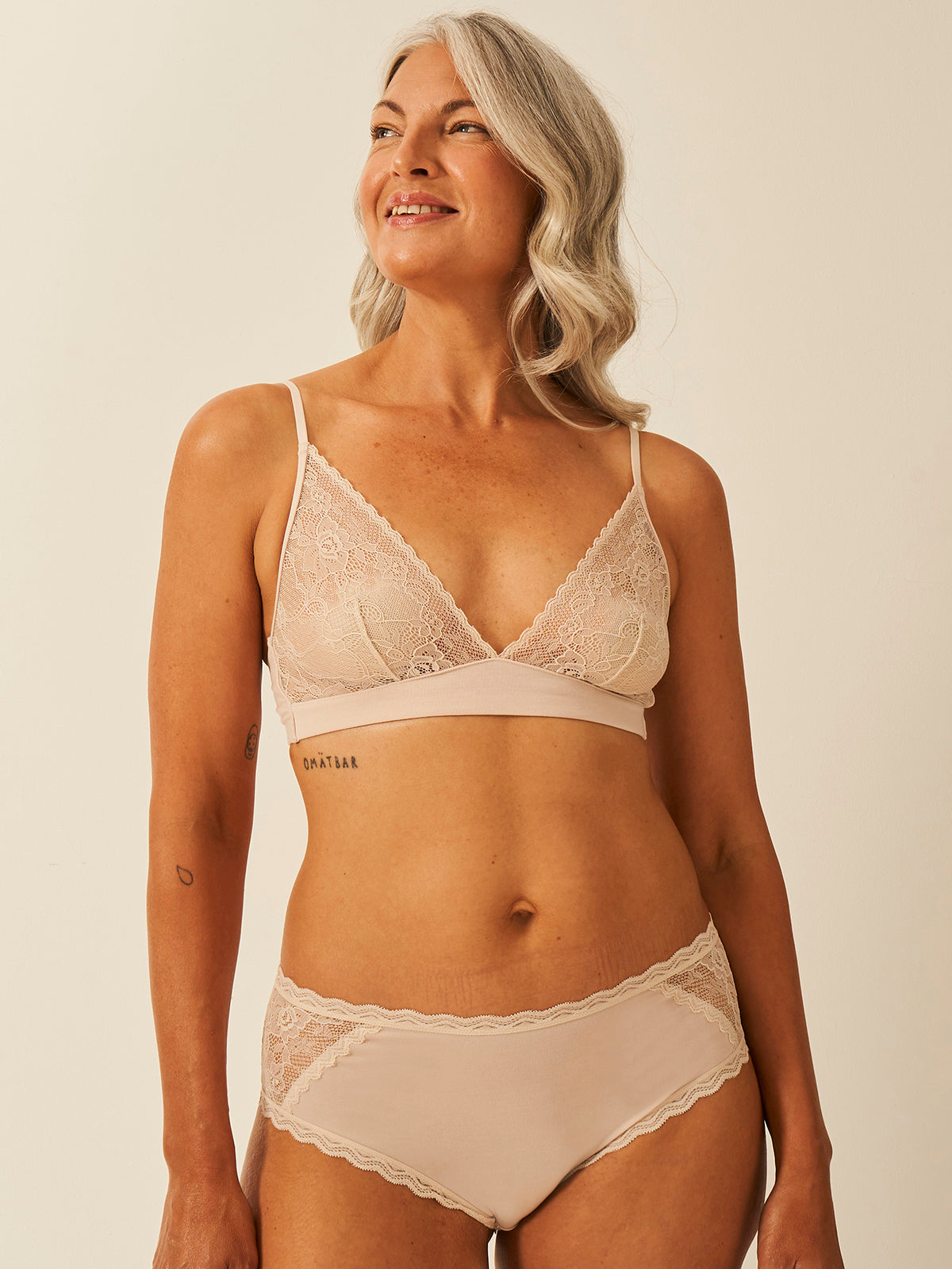 Eco Lace Triangle Bra - Sand