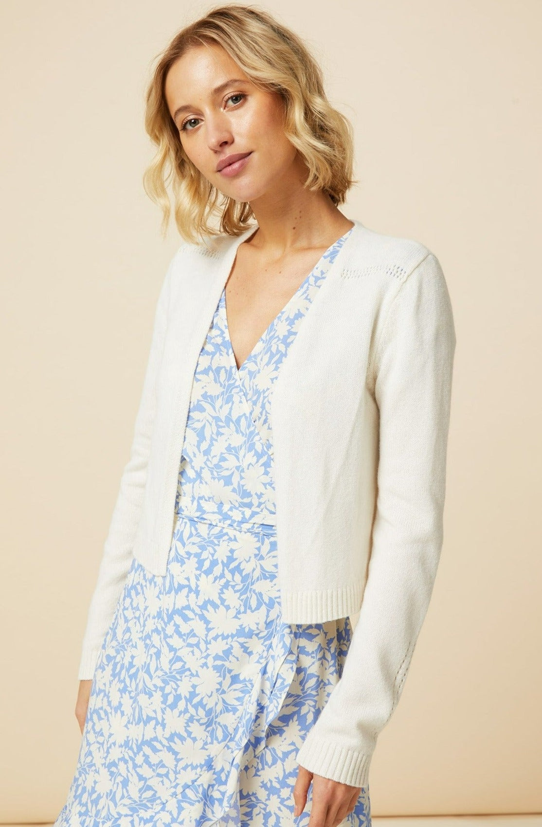 Merino Wool Edge to Edge Cardigan | Ivory