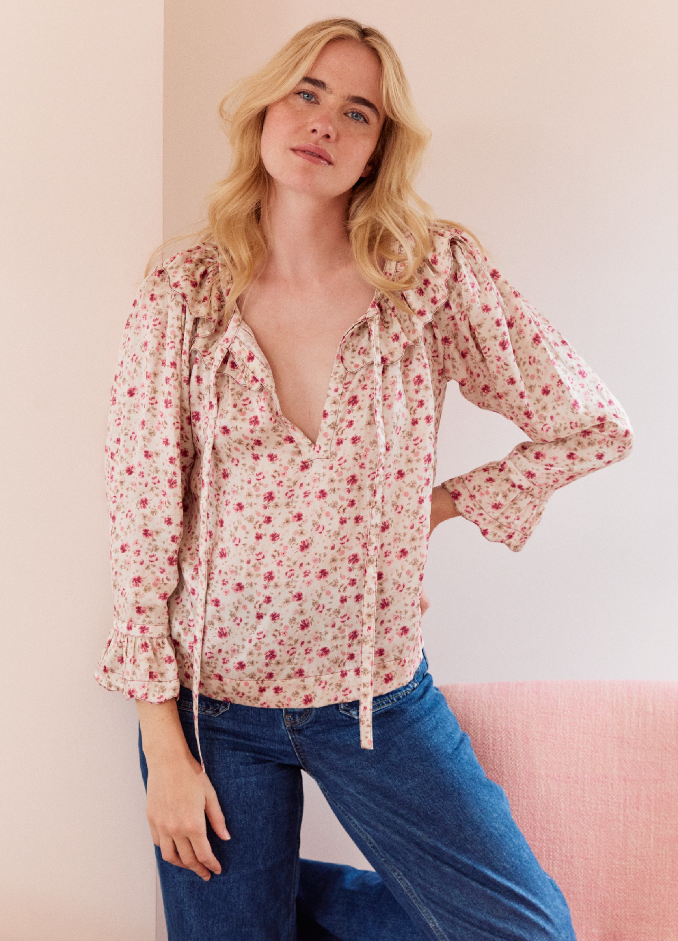 Posey Blouse - Damson Floral