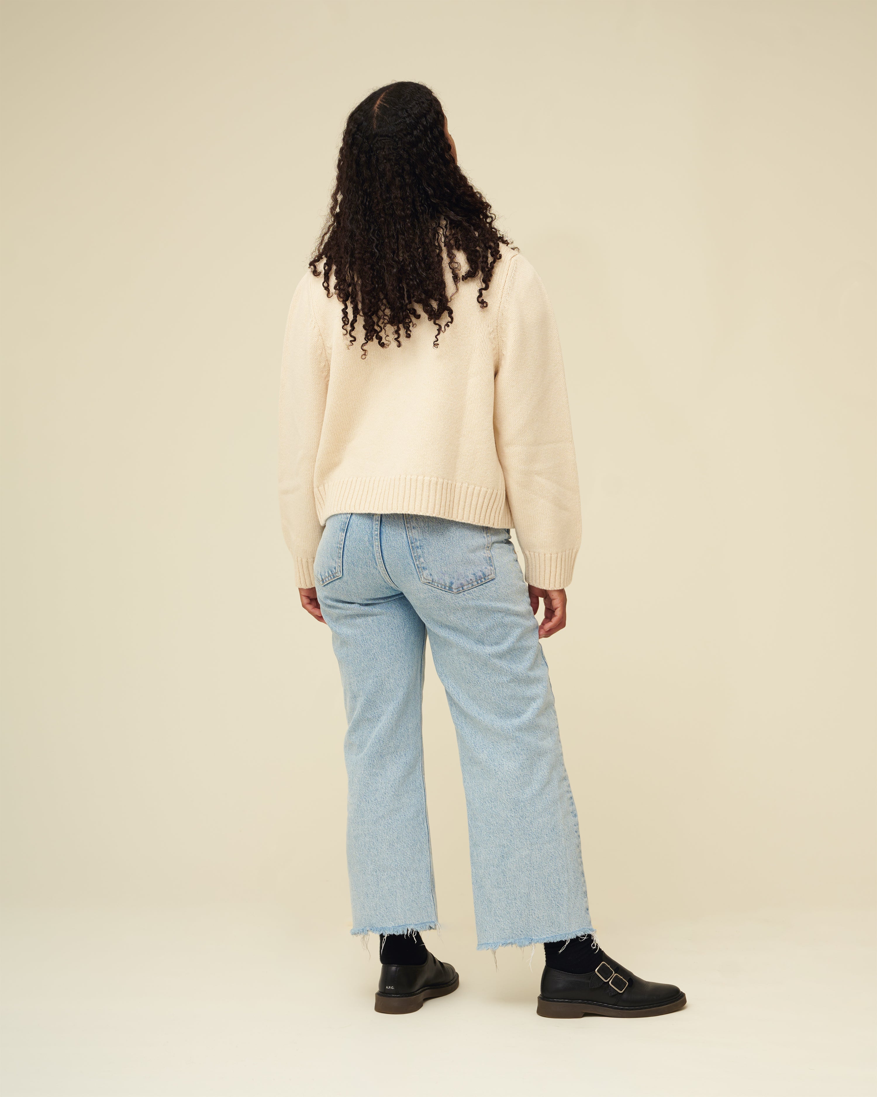 Merino Lambswool Cardigan - Ecru