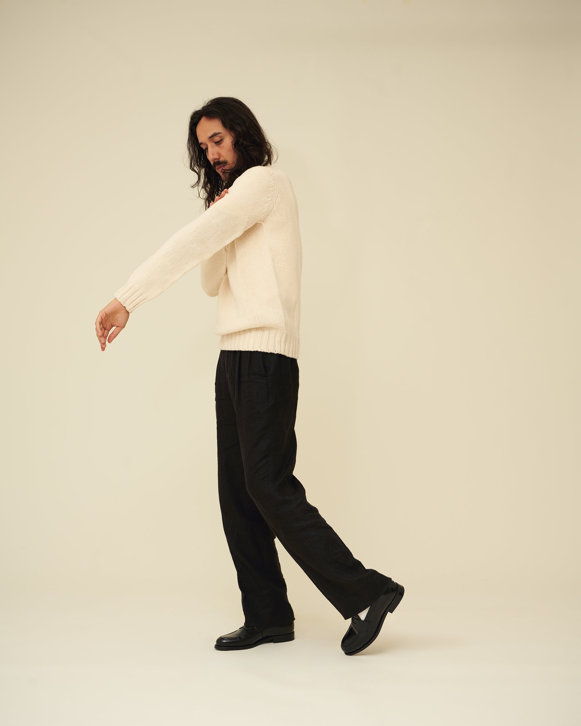 Chunky Merino Lambswool Jumper - Ecru
