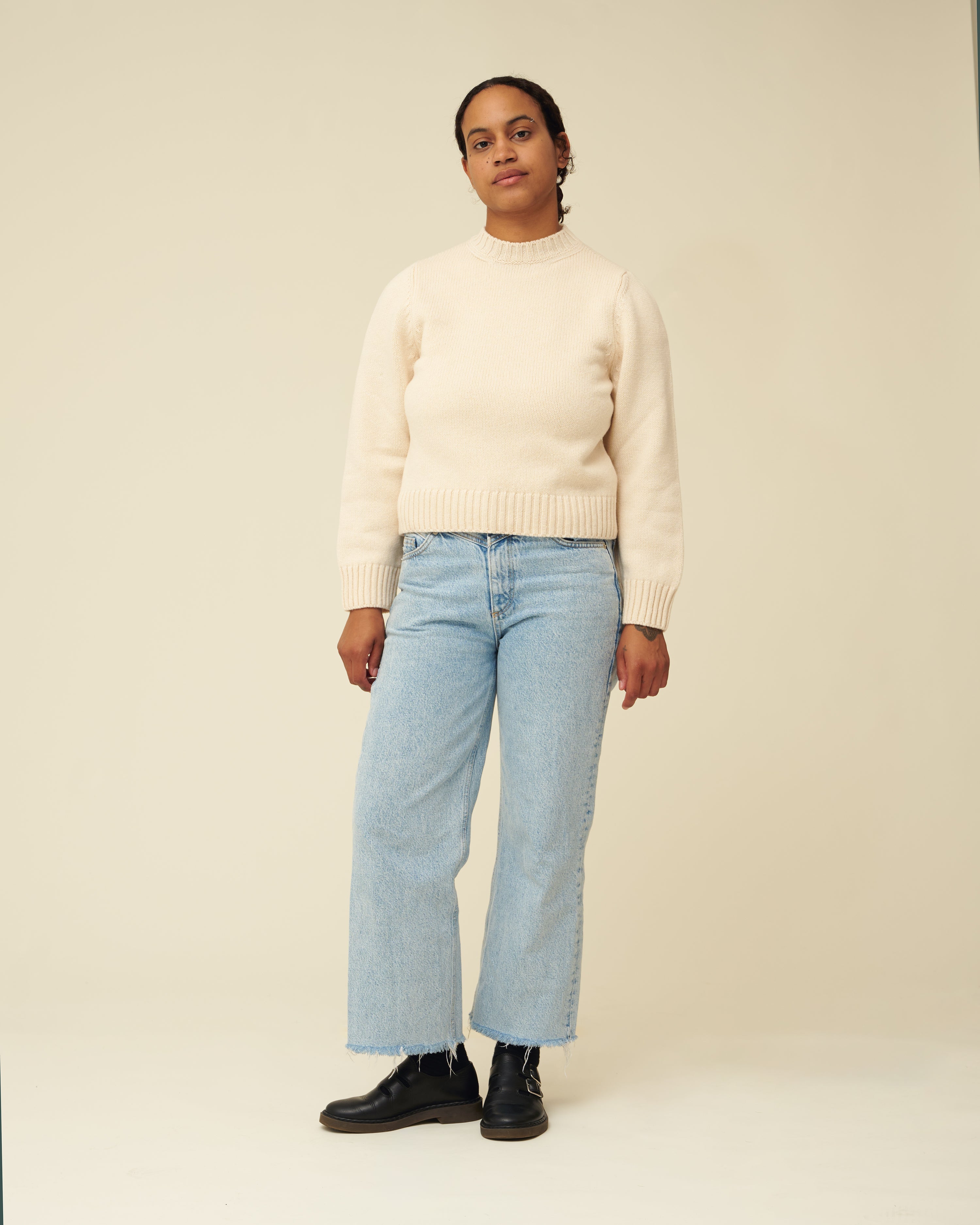 Merino Lambswool Jumper - Ecru (Knitted-to-Order)