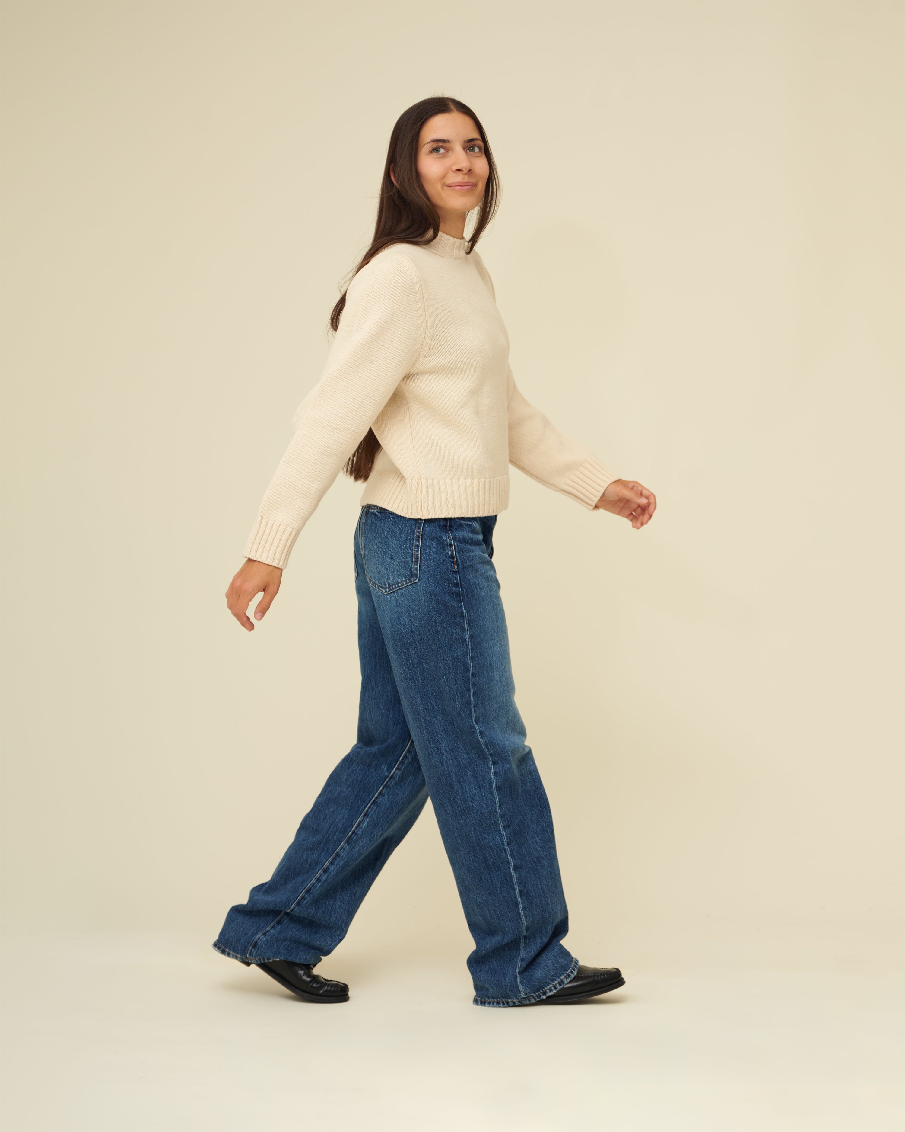 Merino Lambswool Jumper - Ecru (Knitted-to-Order)