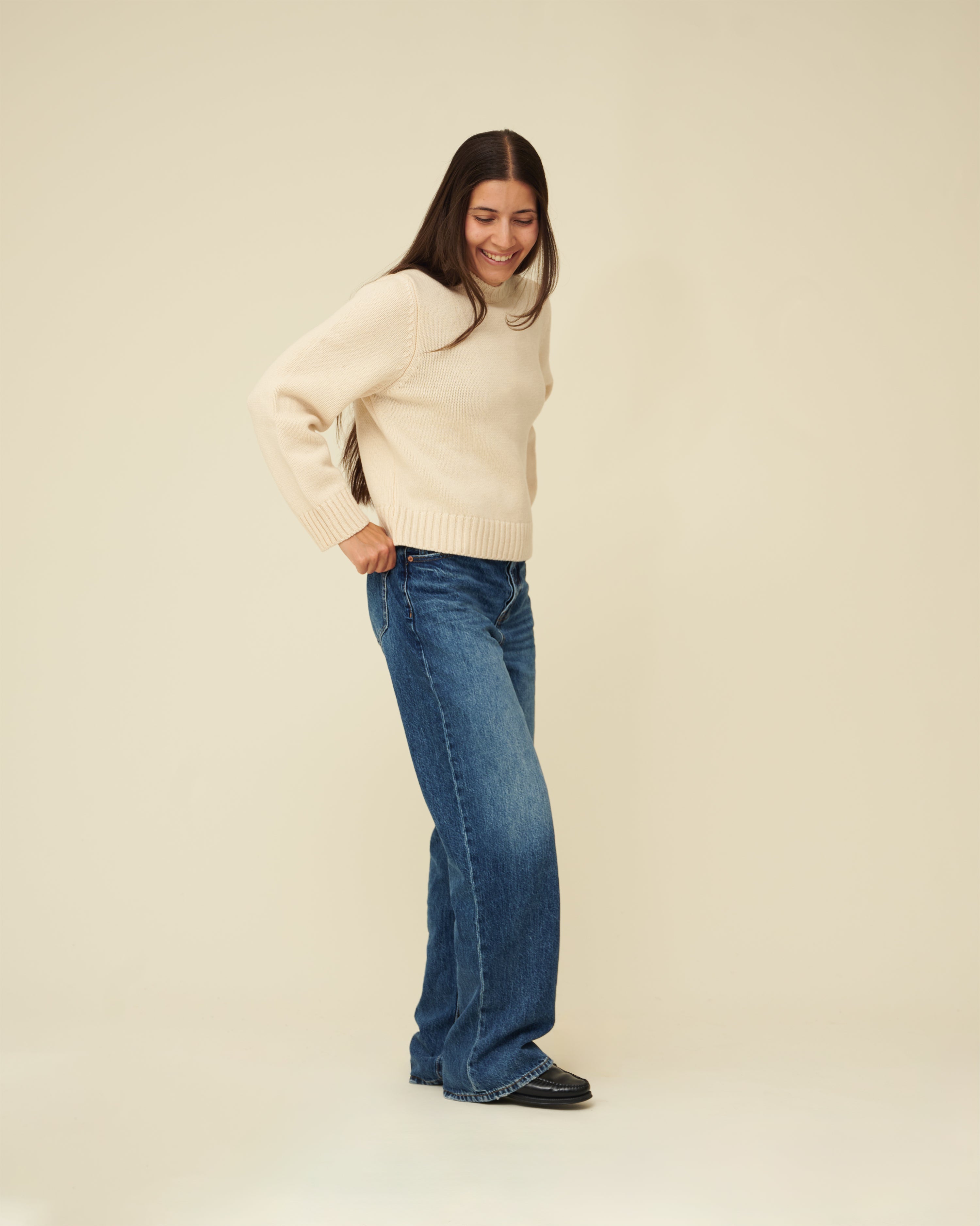 Merino Lambswool Jumper - Ecru (Knitted-to-Order)