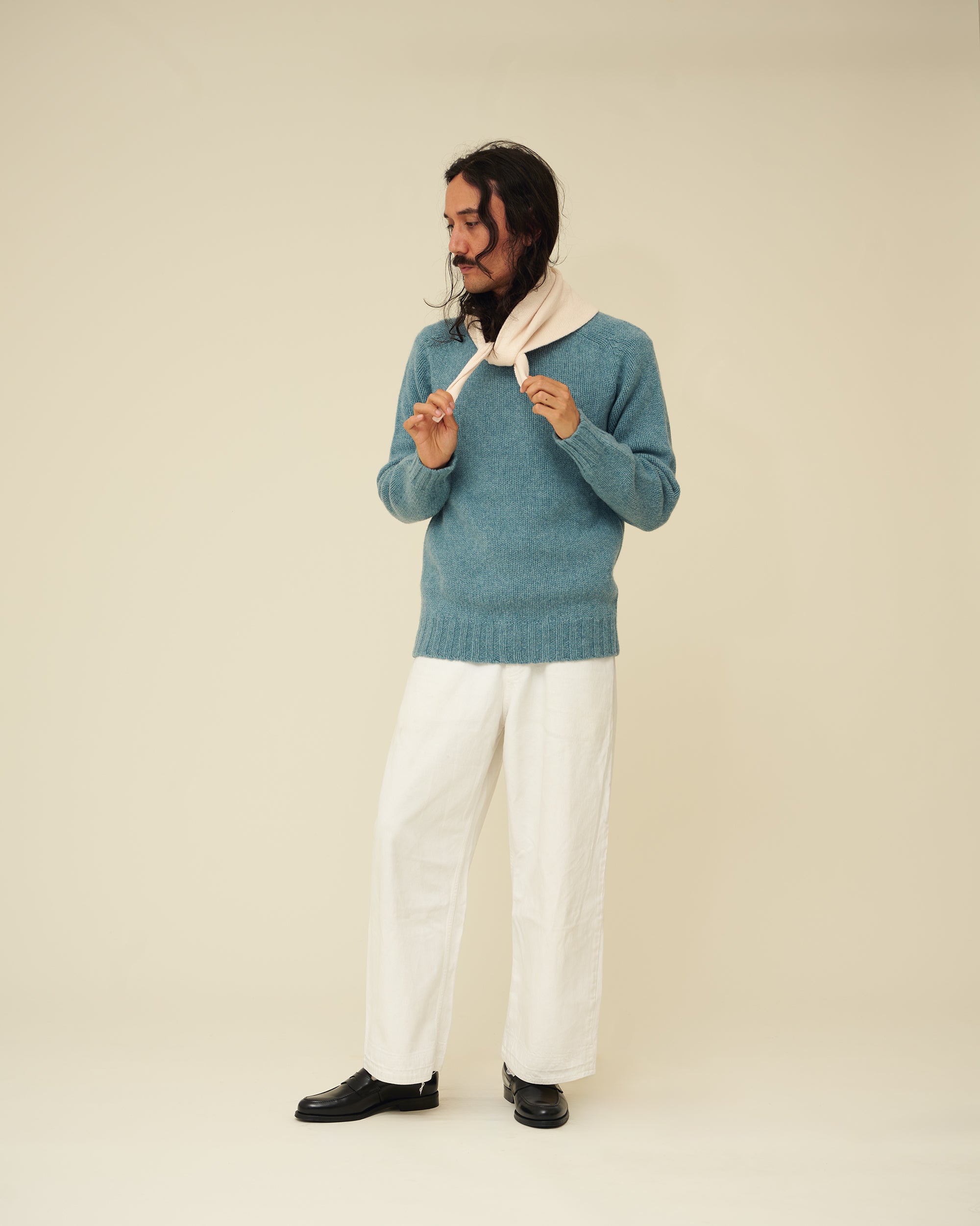 Merino Lambswool Neckerchief - Ecru