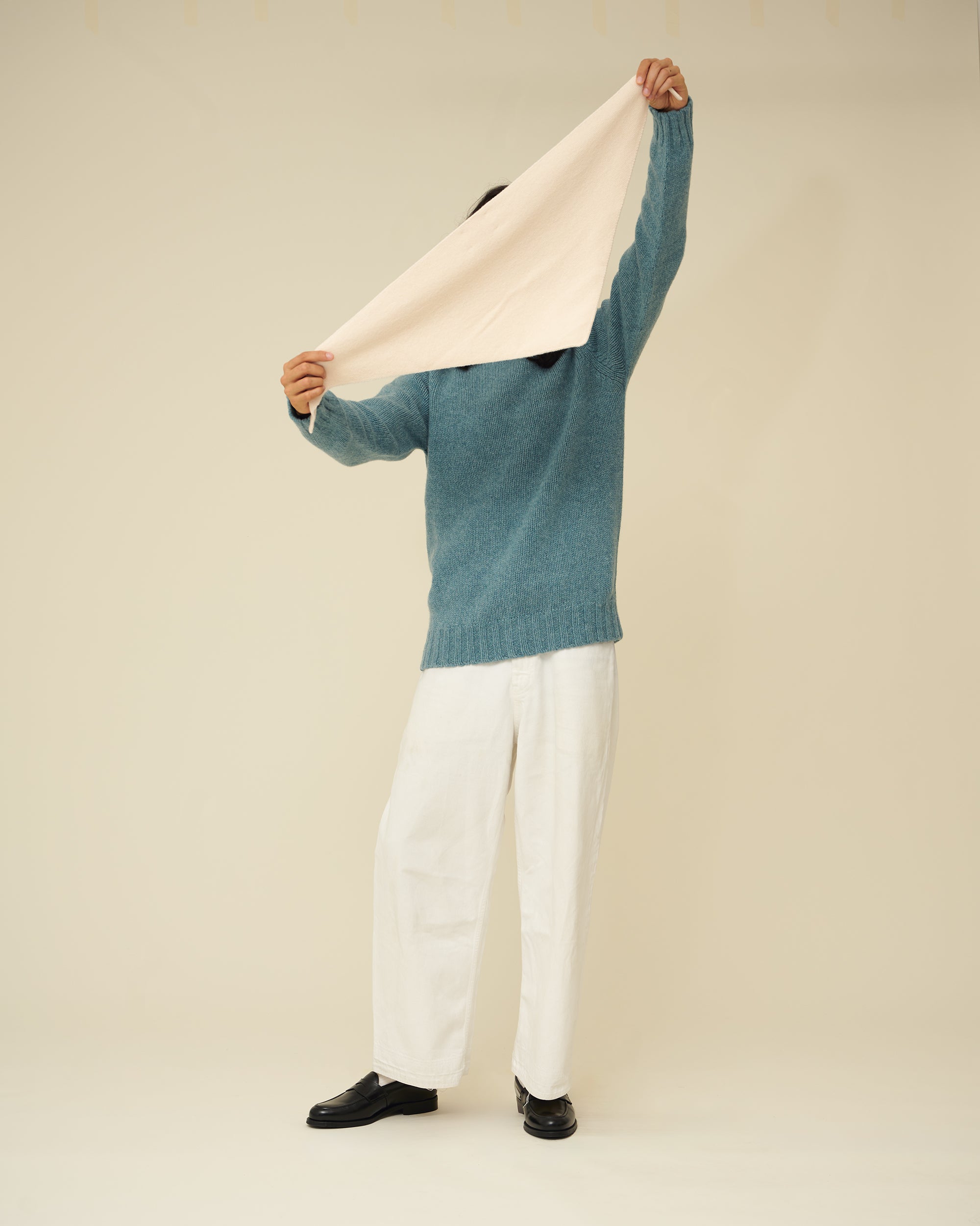 Merino Lambswool Neckerchief - Ecru