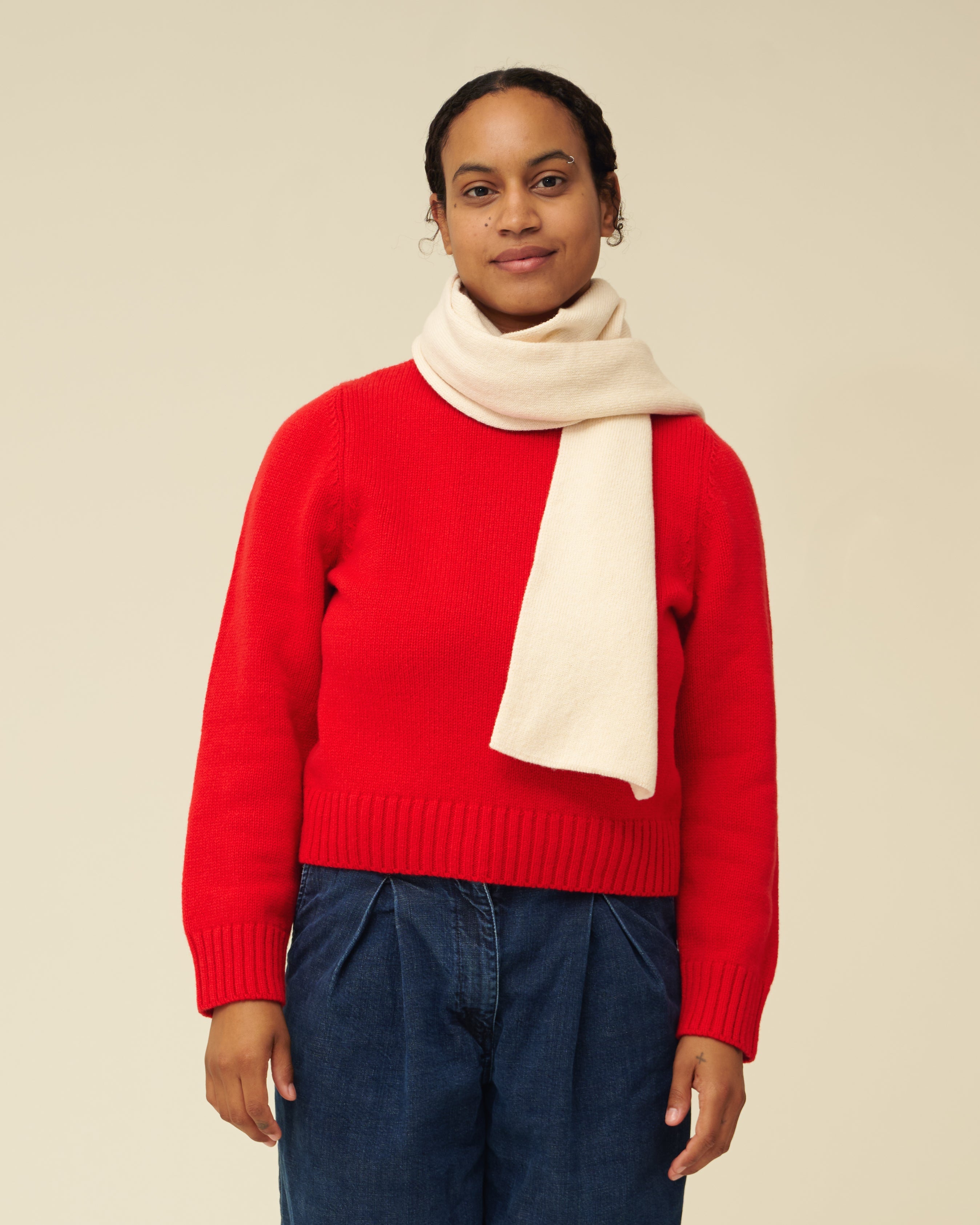 Merino Lambswool Scarf - Ecru