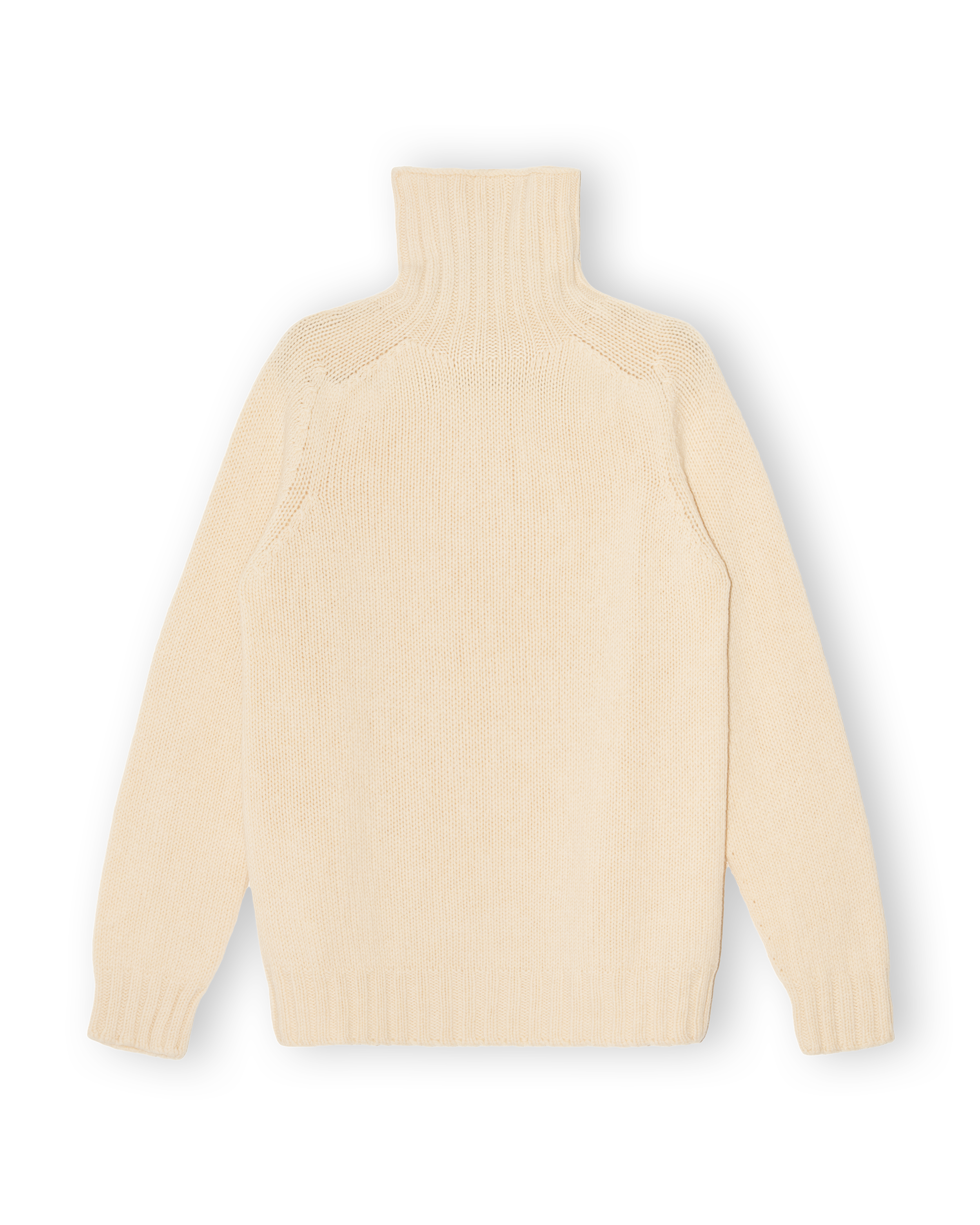 Chunky Merino Lambswool Roll Neck - Ecru (Knitted-to-Order)