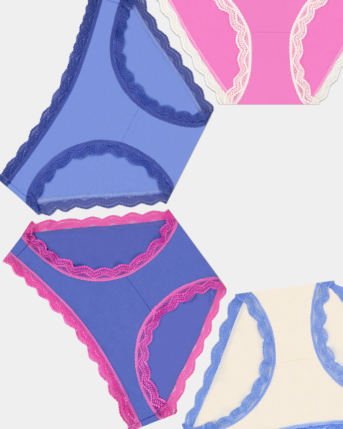 The Original Knicker Four Pack - Fiji Flower and Amparo Blue