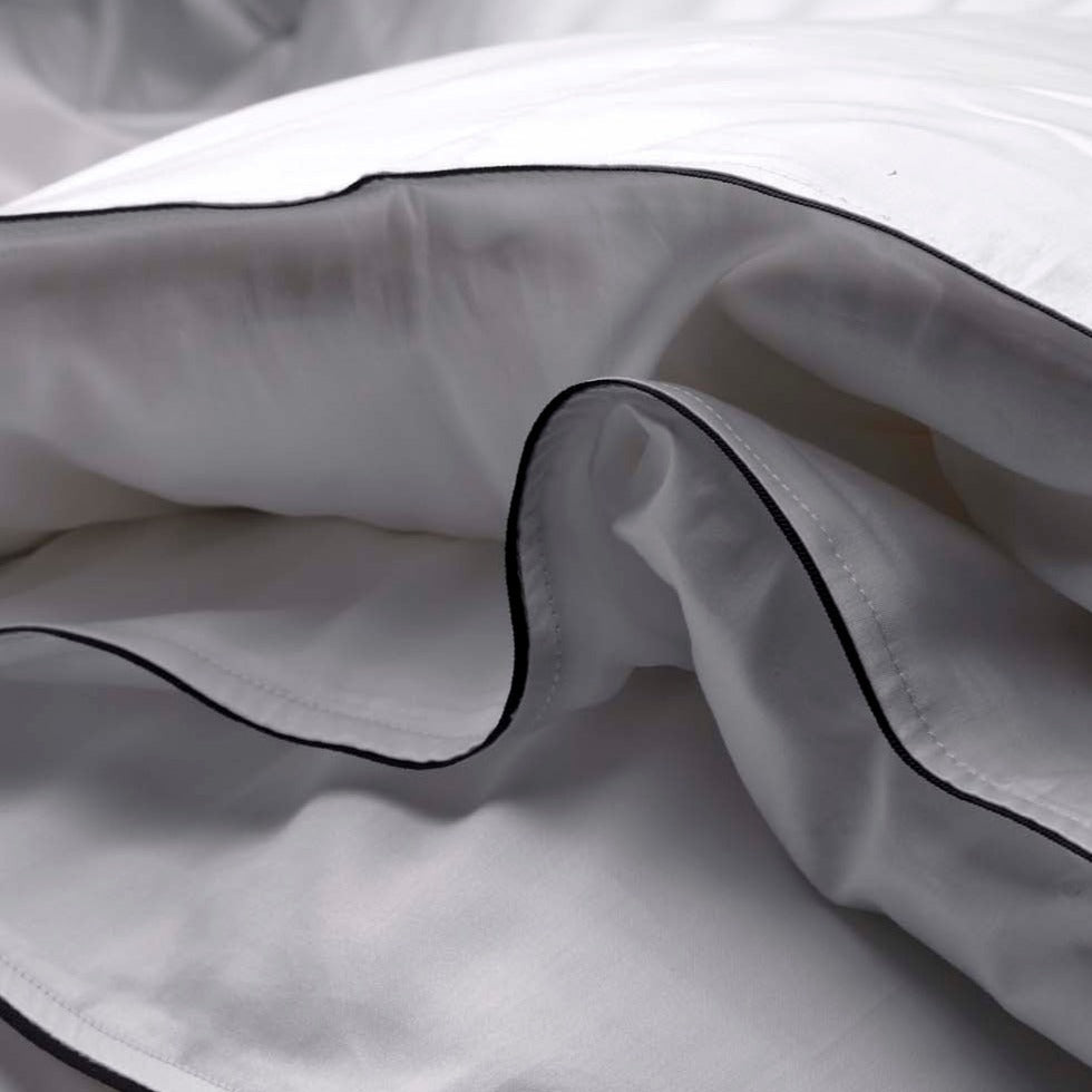 Heritage Duvet Cover - White With Navy Trim