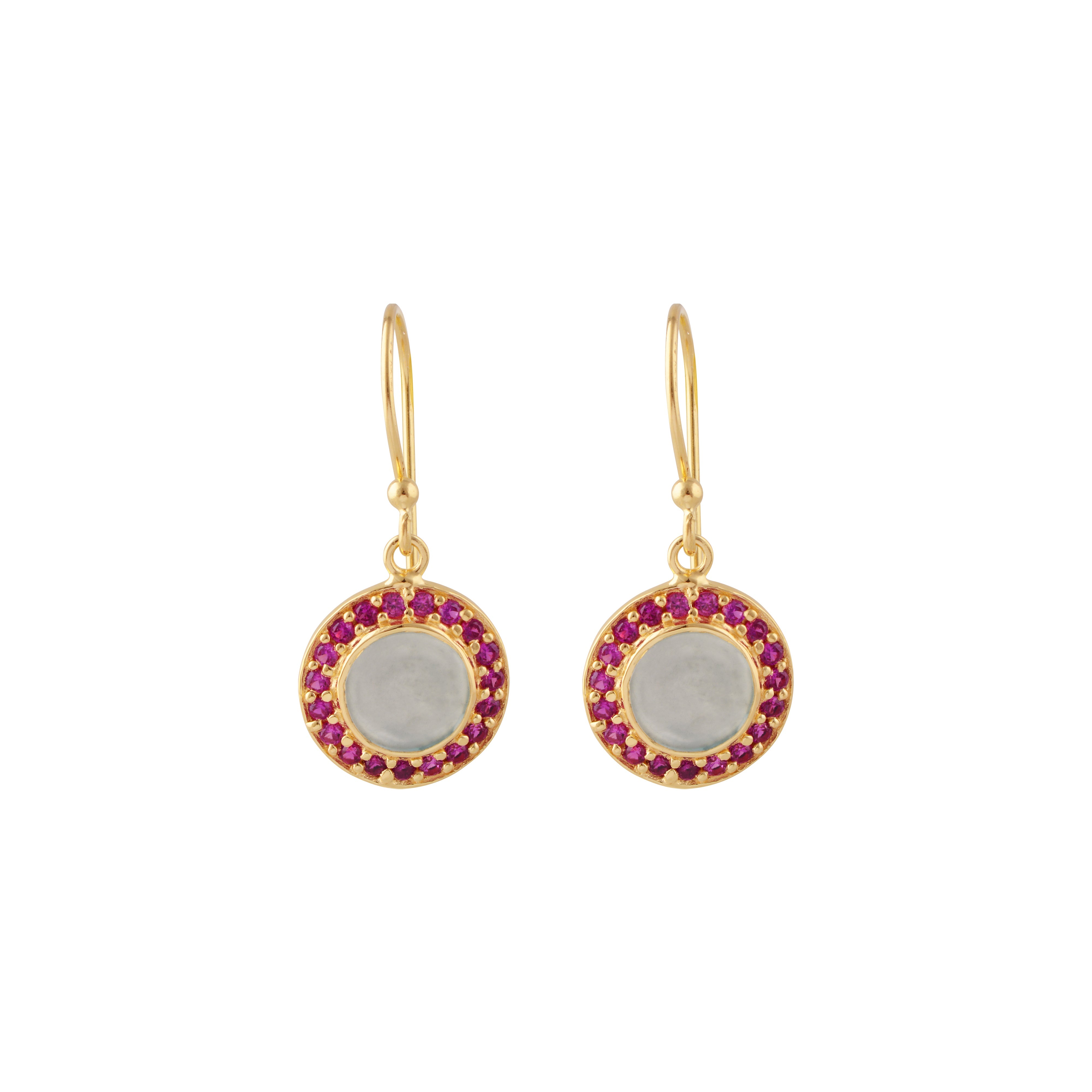 Carousel Drops in Aqua Chalcedony and Ruby Zirconia