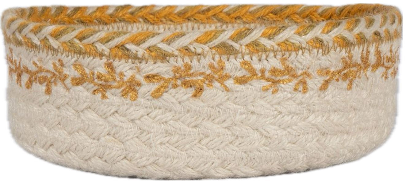 Golden Mistletoe Jute Mini Basket