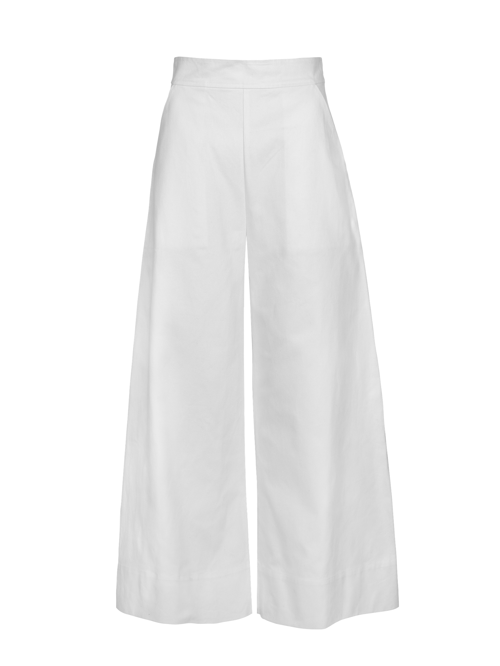 GRETA - White Cotton Drill Trousers