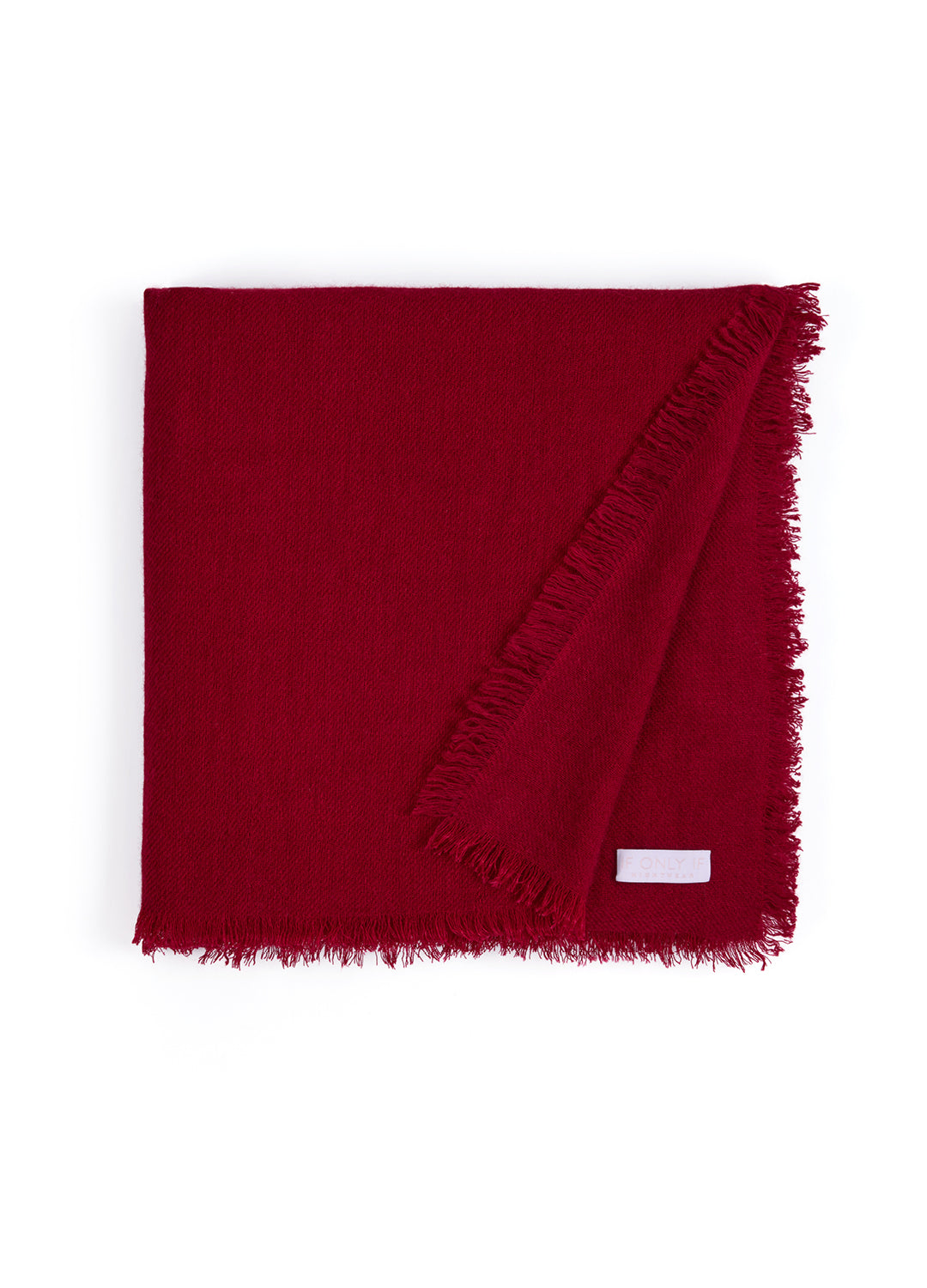Frayed Edge Cashmere Shawl - Garnet