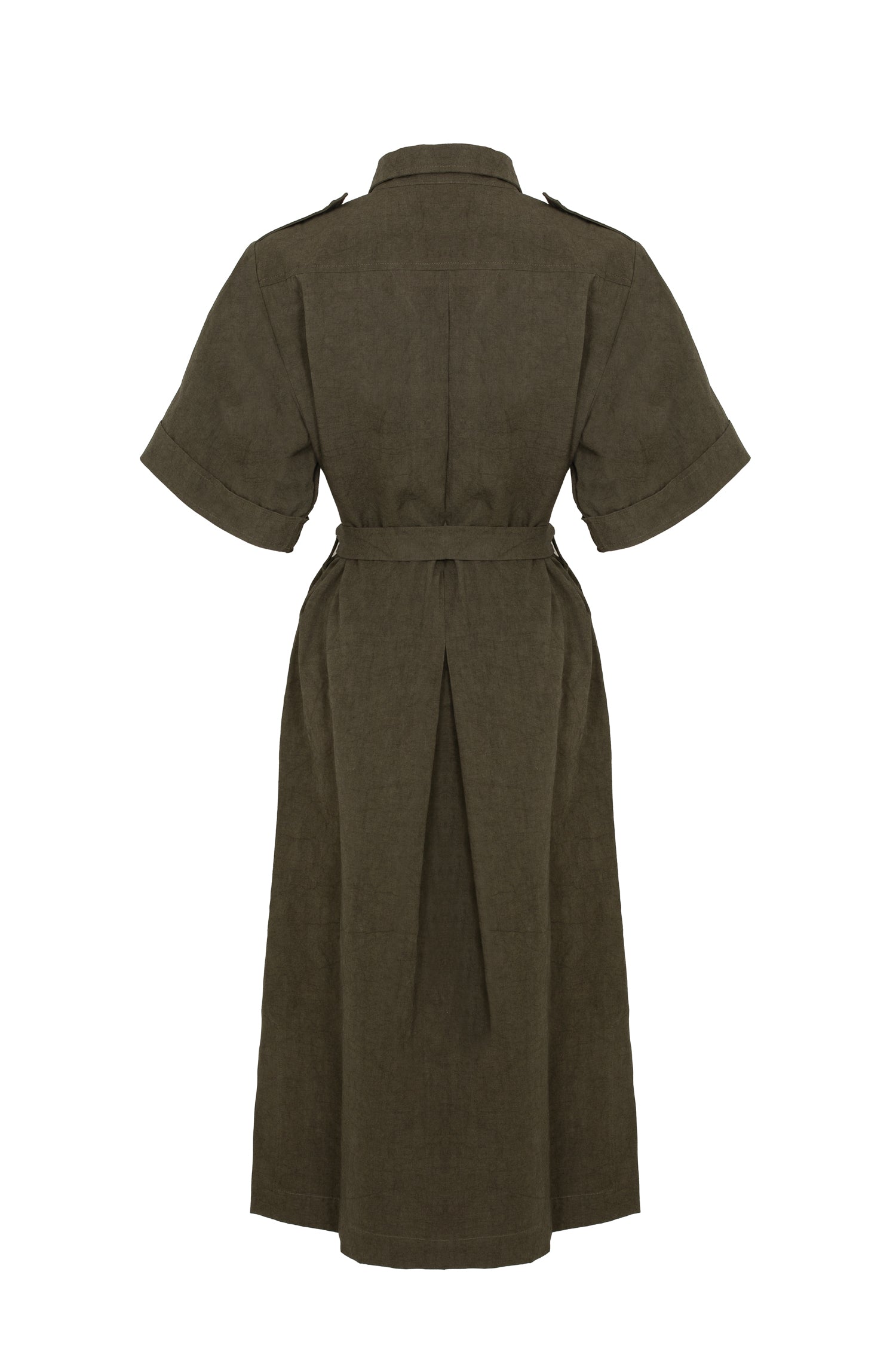 Kernal Shirtdress in Dark Olive Mikkusu