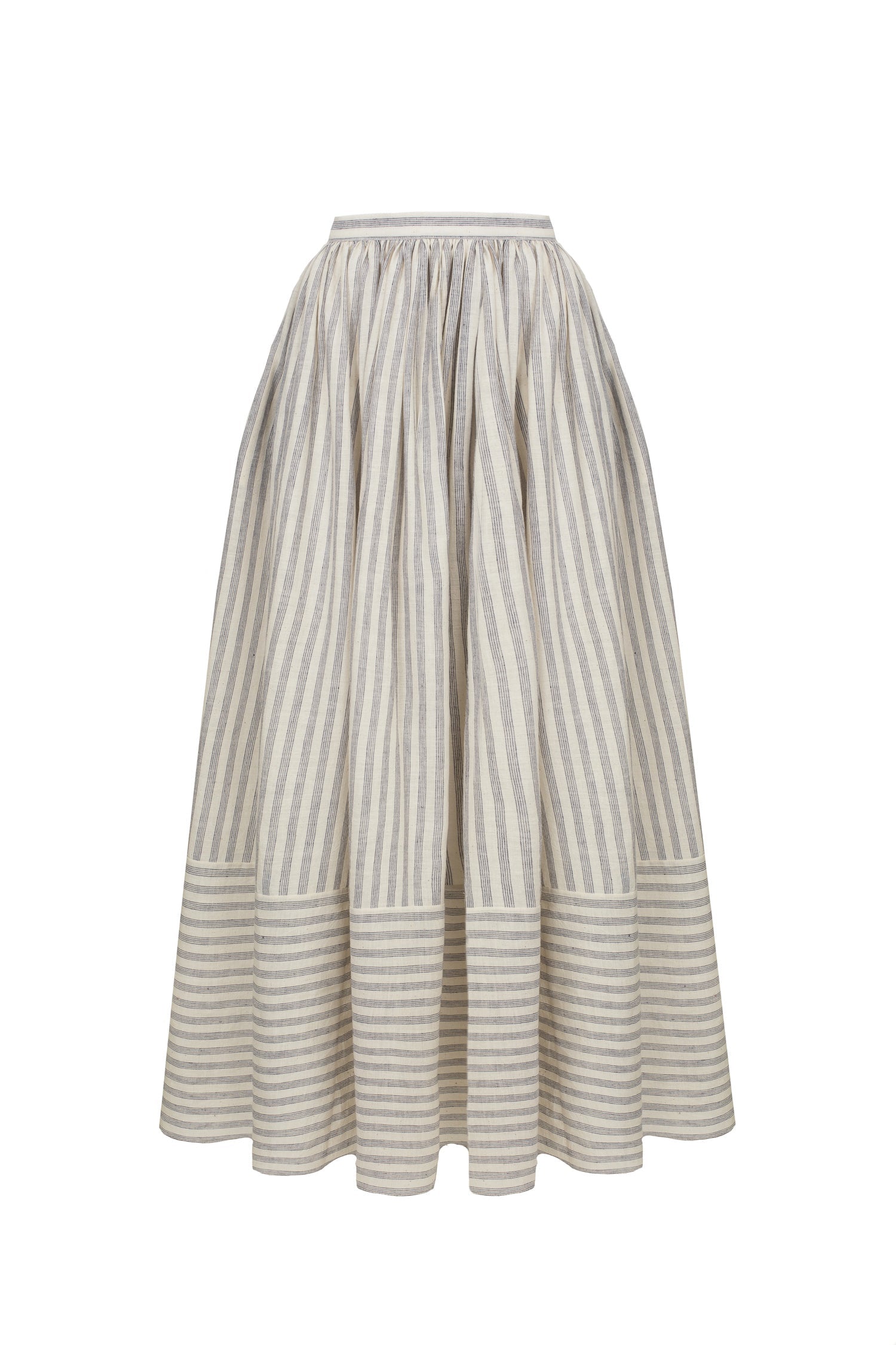 Pippin Skirt in Fine Navy Stripe