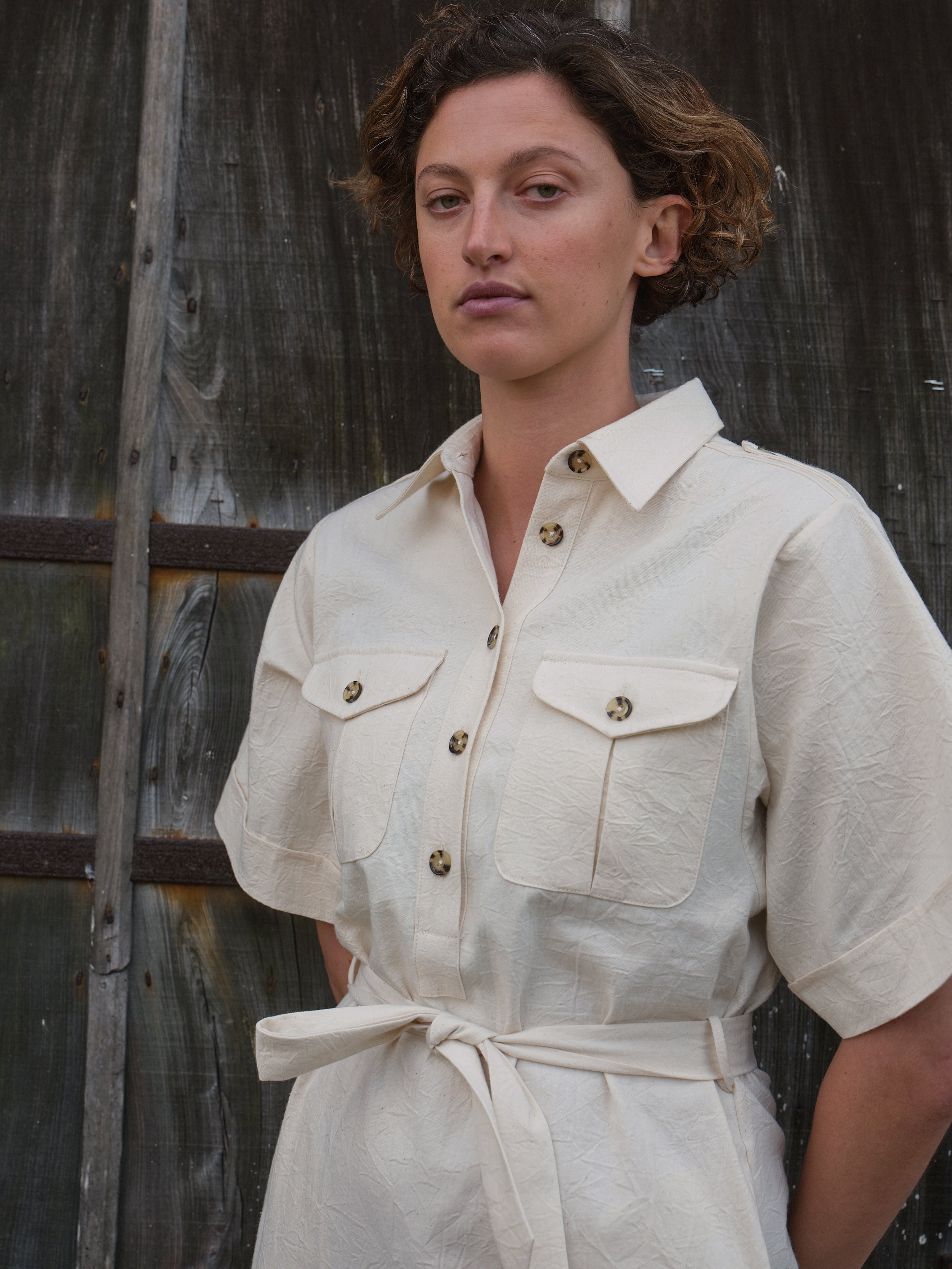 Kernal Shirtdress in Cream Canvas