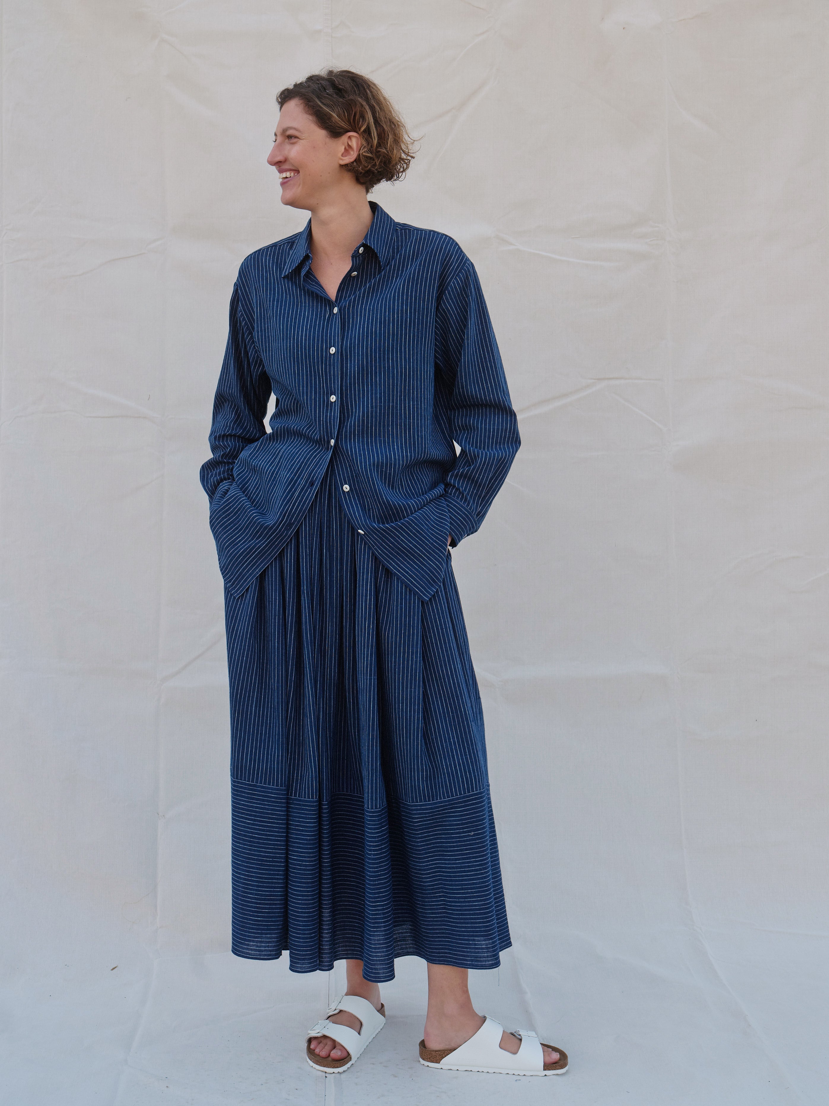 Medlar Shirt in Indigo Stripe