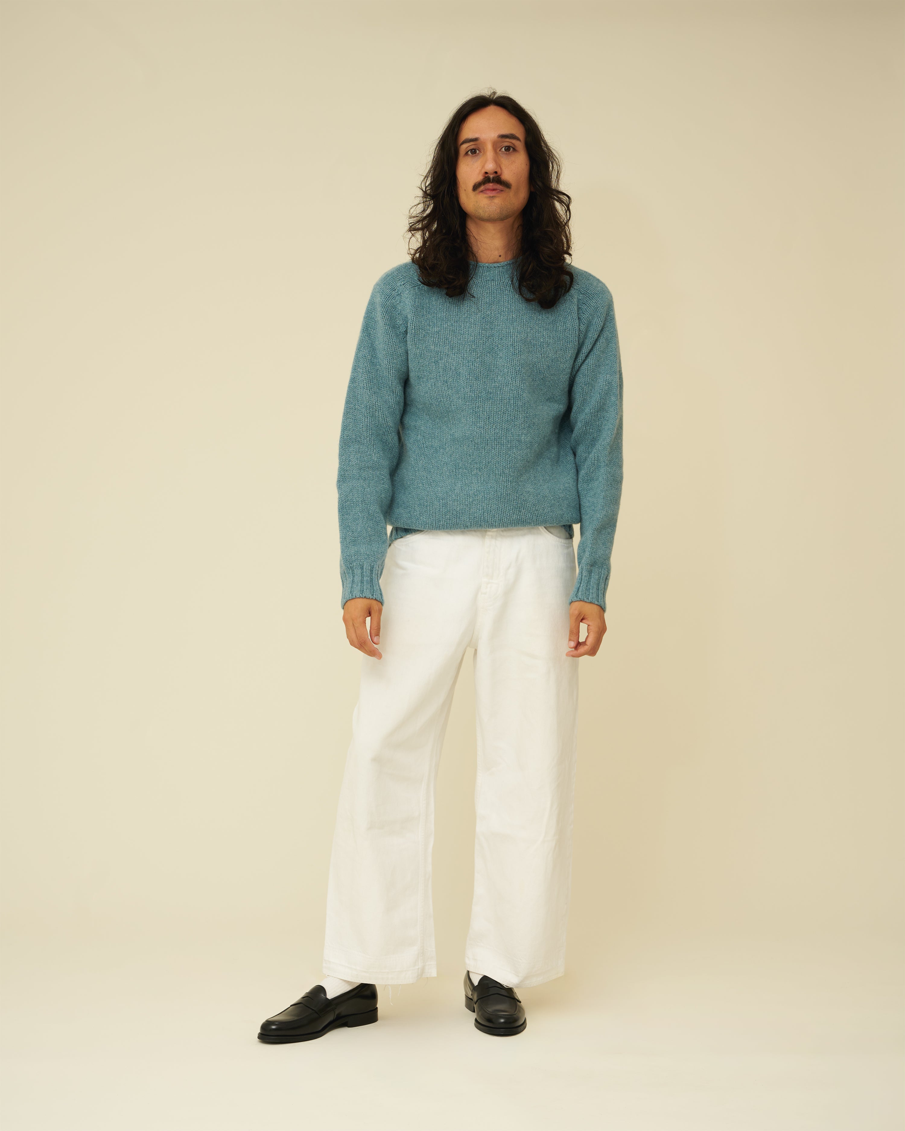 Chunky Merino Lambswool Jumper - Helford Green (Knitted-to-Order)