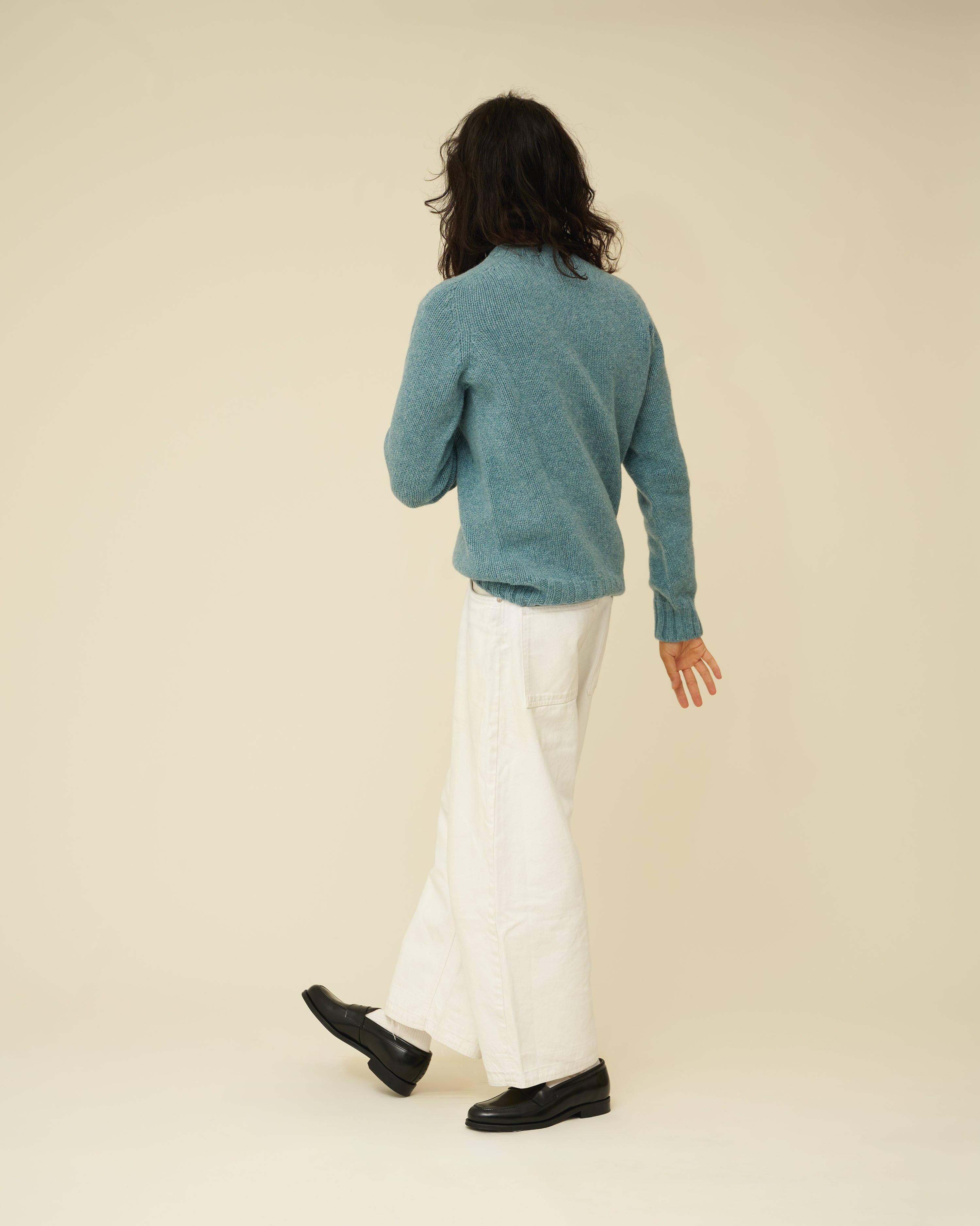 Chunky Merino Lambswool Jumper - Helford Green (Knitted-to-Order)