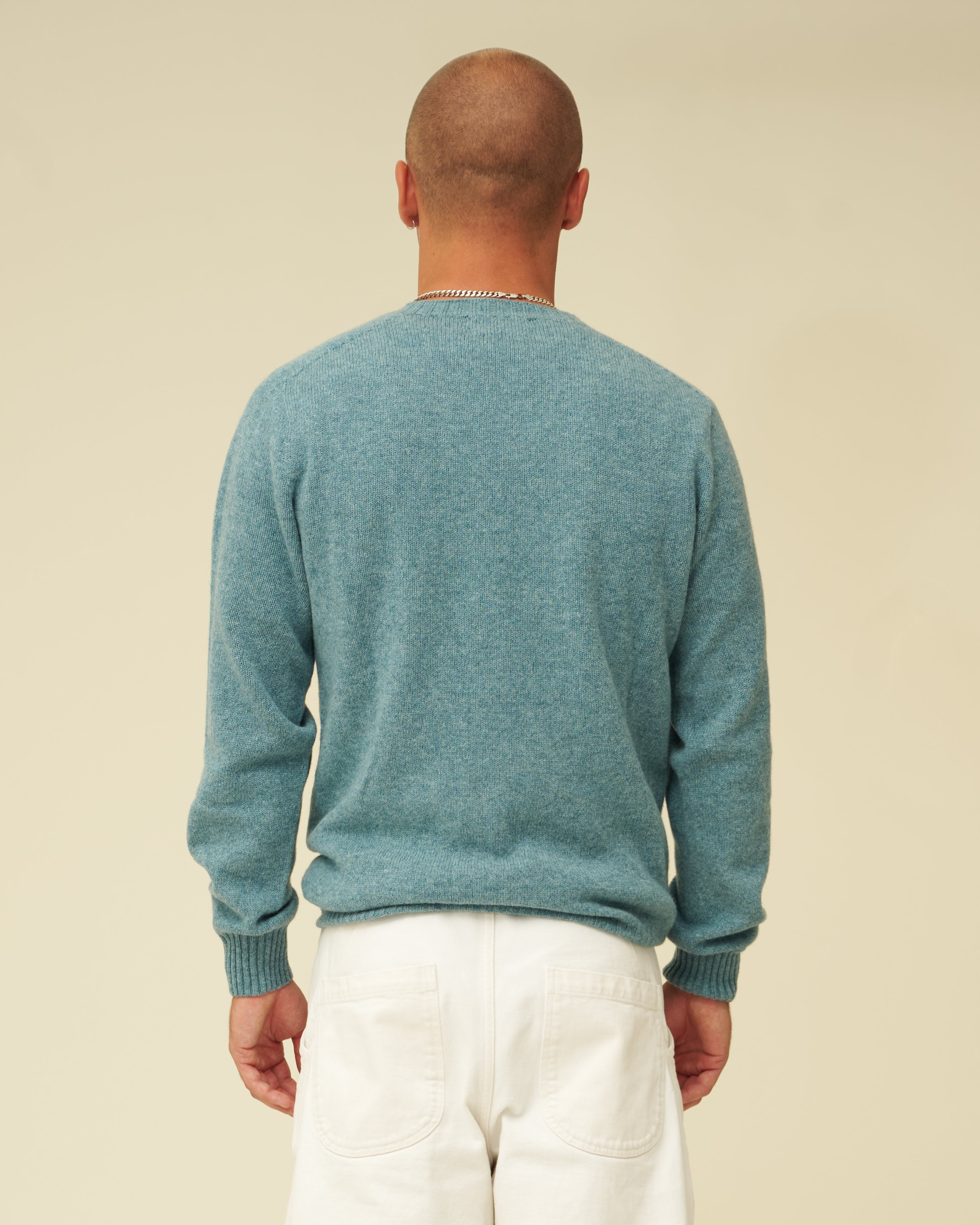 Merino Lambswool Jumper - Helford Green (Knitted-to-Order)