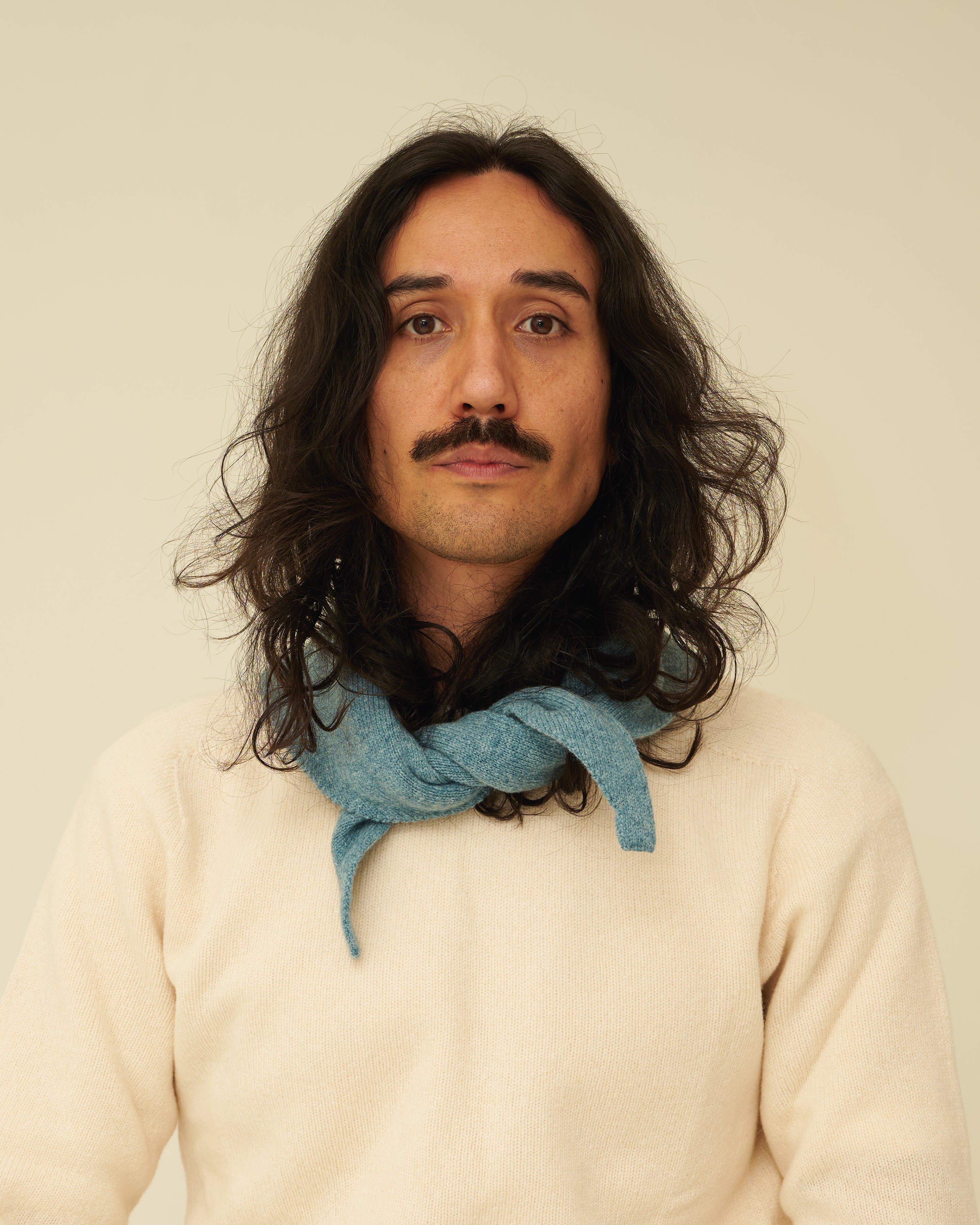 Merino Lambswool Neckerchief - Helford Green (Knitted-to-Order)
