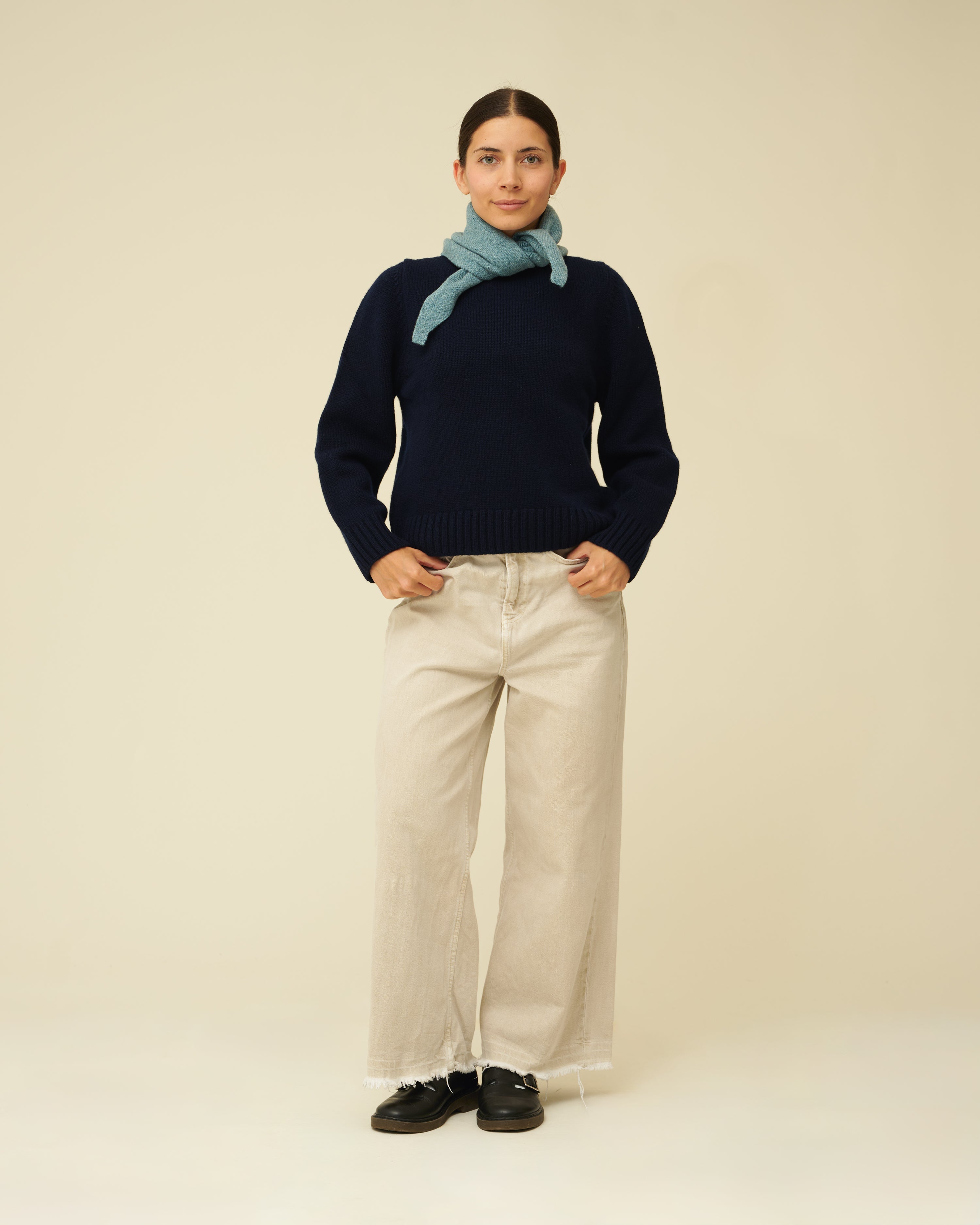 Merino Lambswool Neckerchief - Helford Green