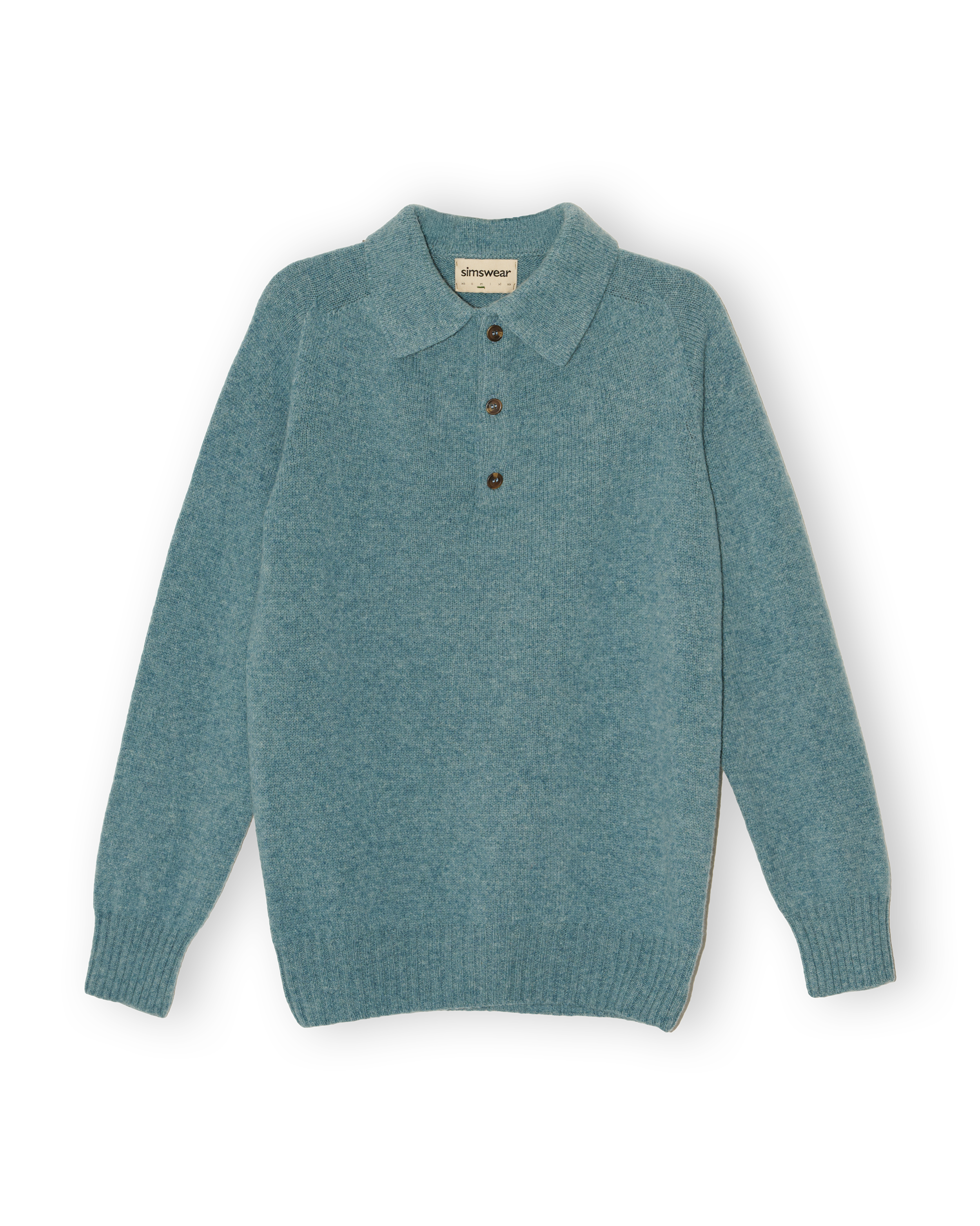 Merino Lambswool Rugby Jumper - Helford Green (Knitted-to-Order)