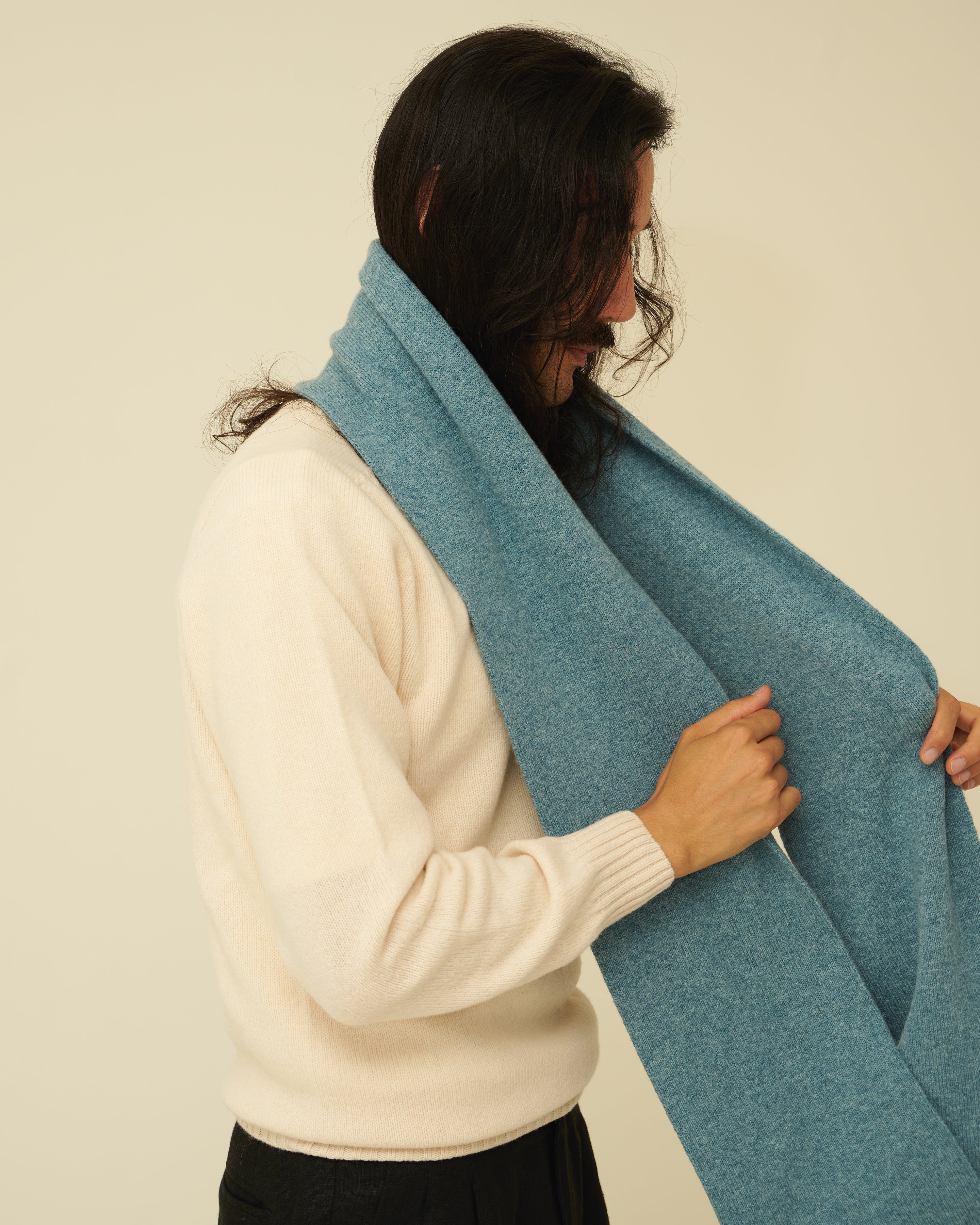 Merino Lambswool Scarf - Helford Green
