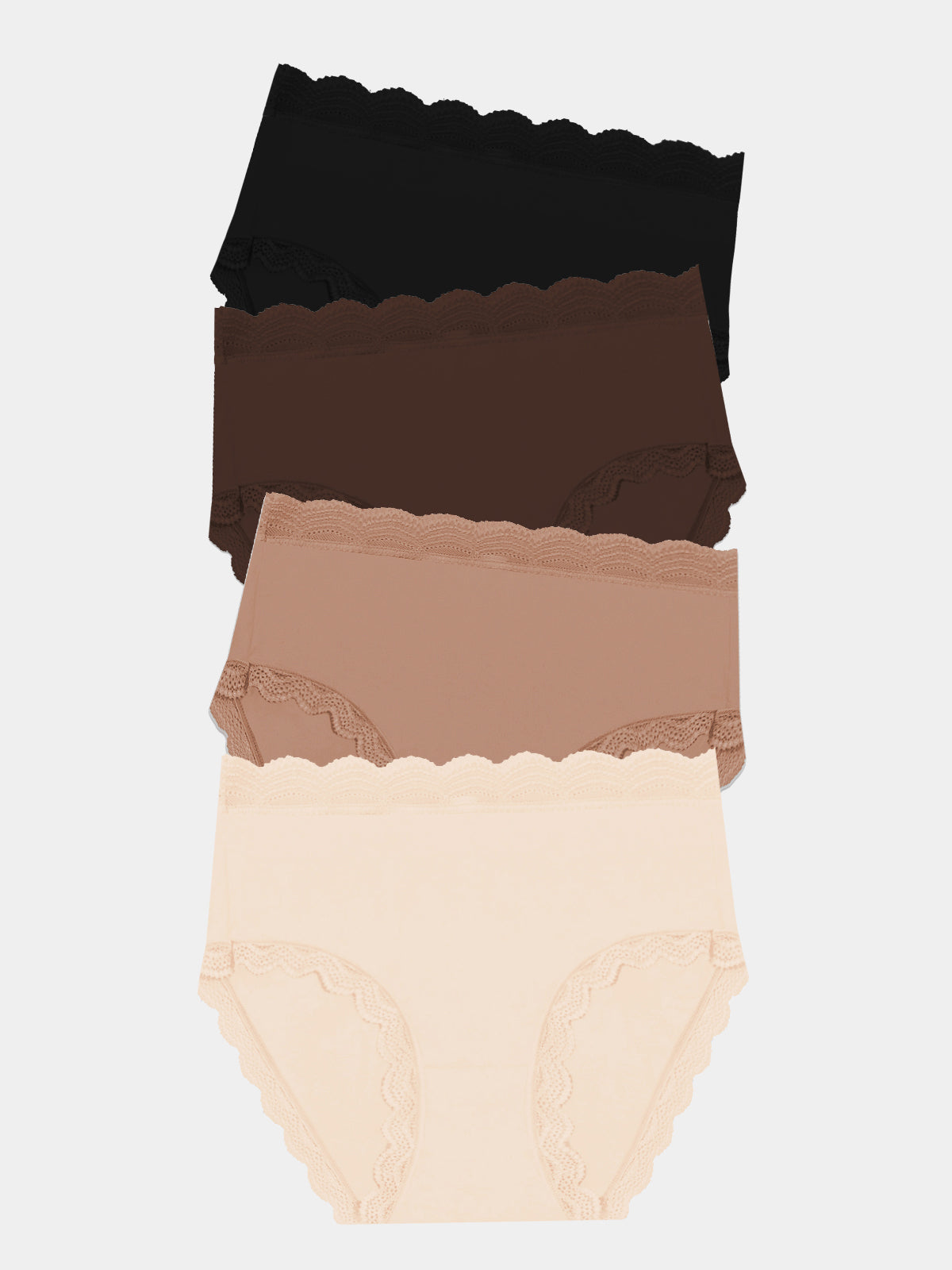 High Rise Knicker Four Pack - Latte Essentials