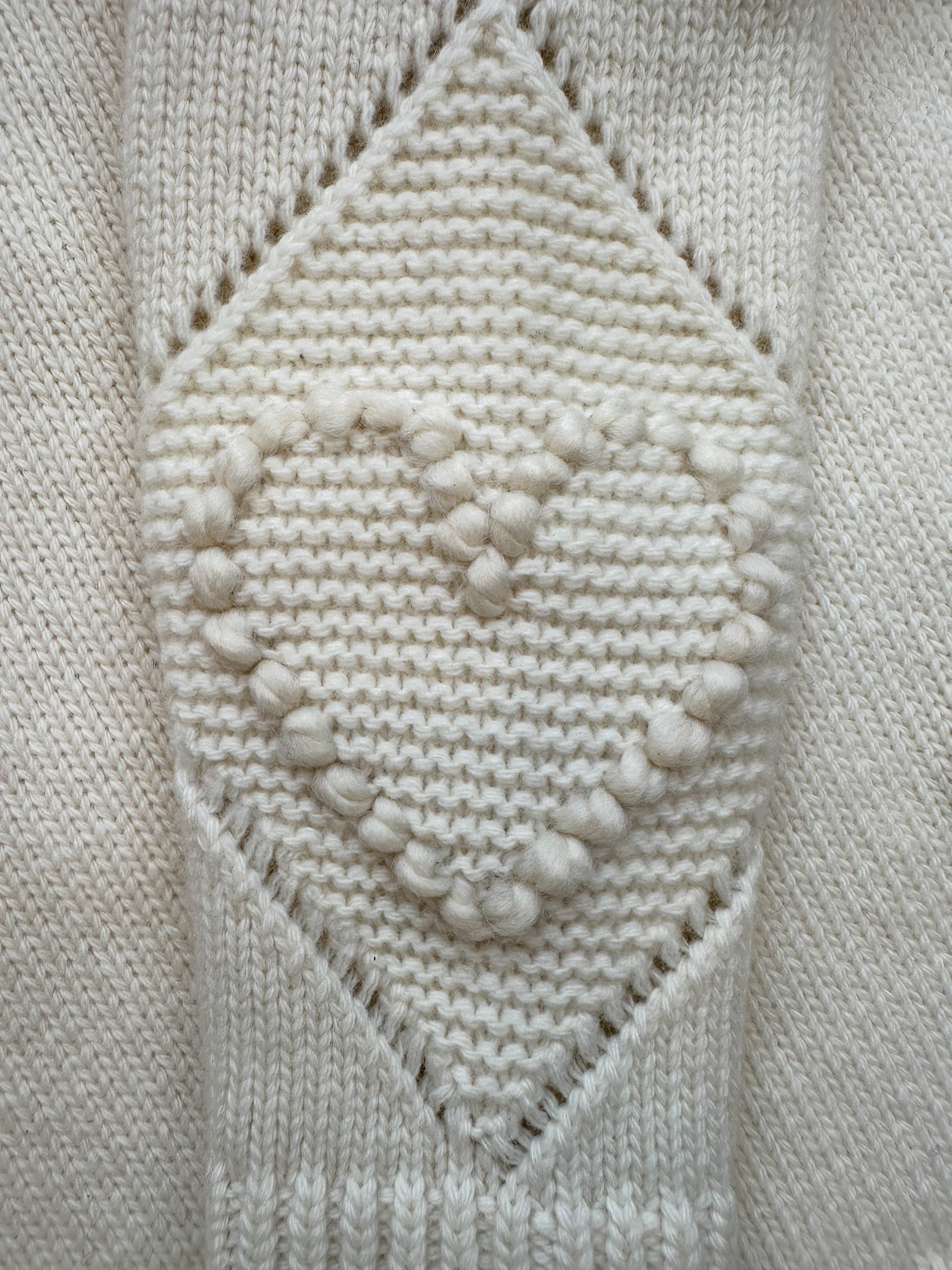 Bobble Stitch Heart Sweater - Cream