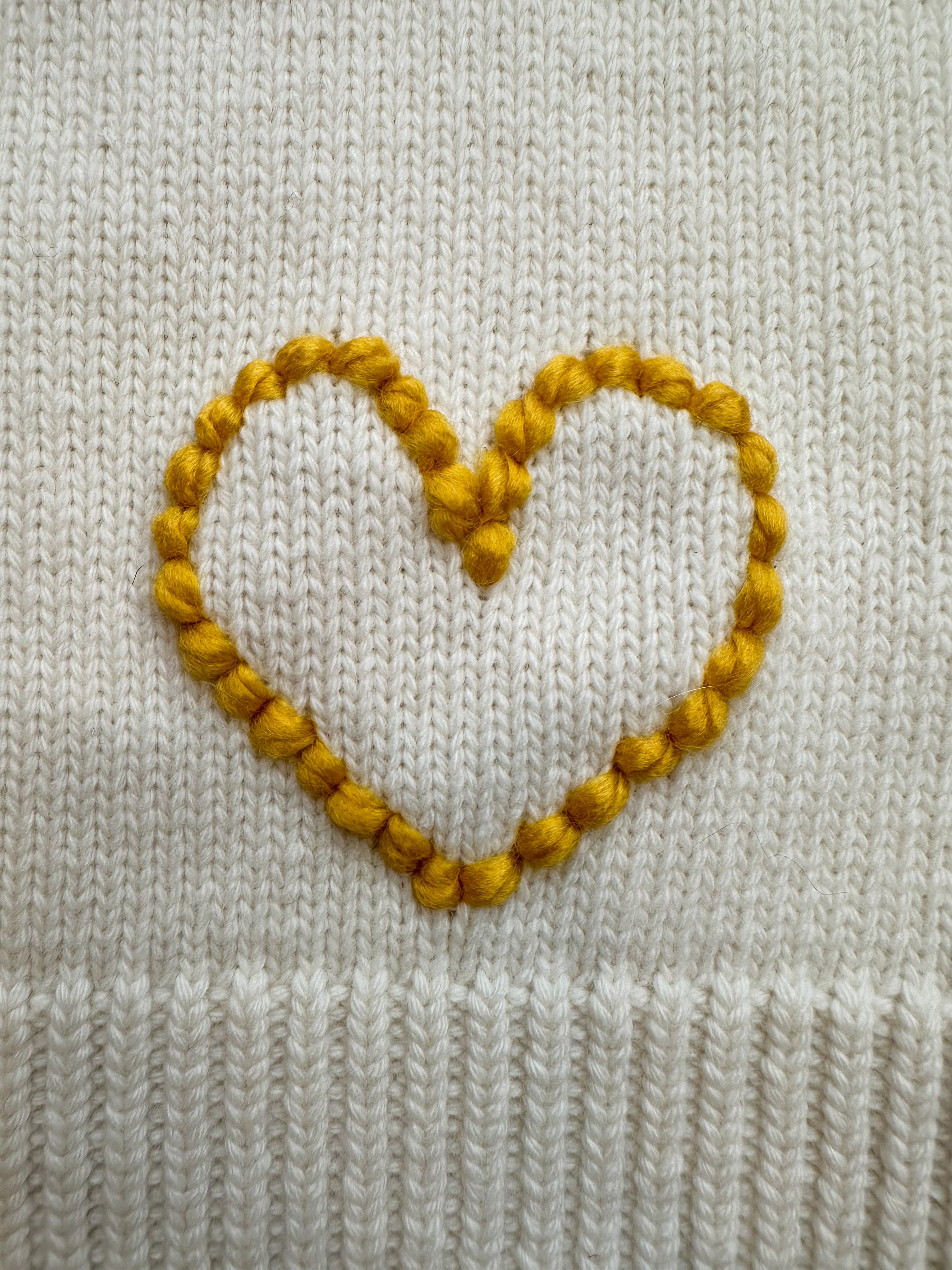 Bobble Stitch Heart Sweater