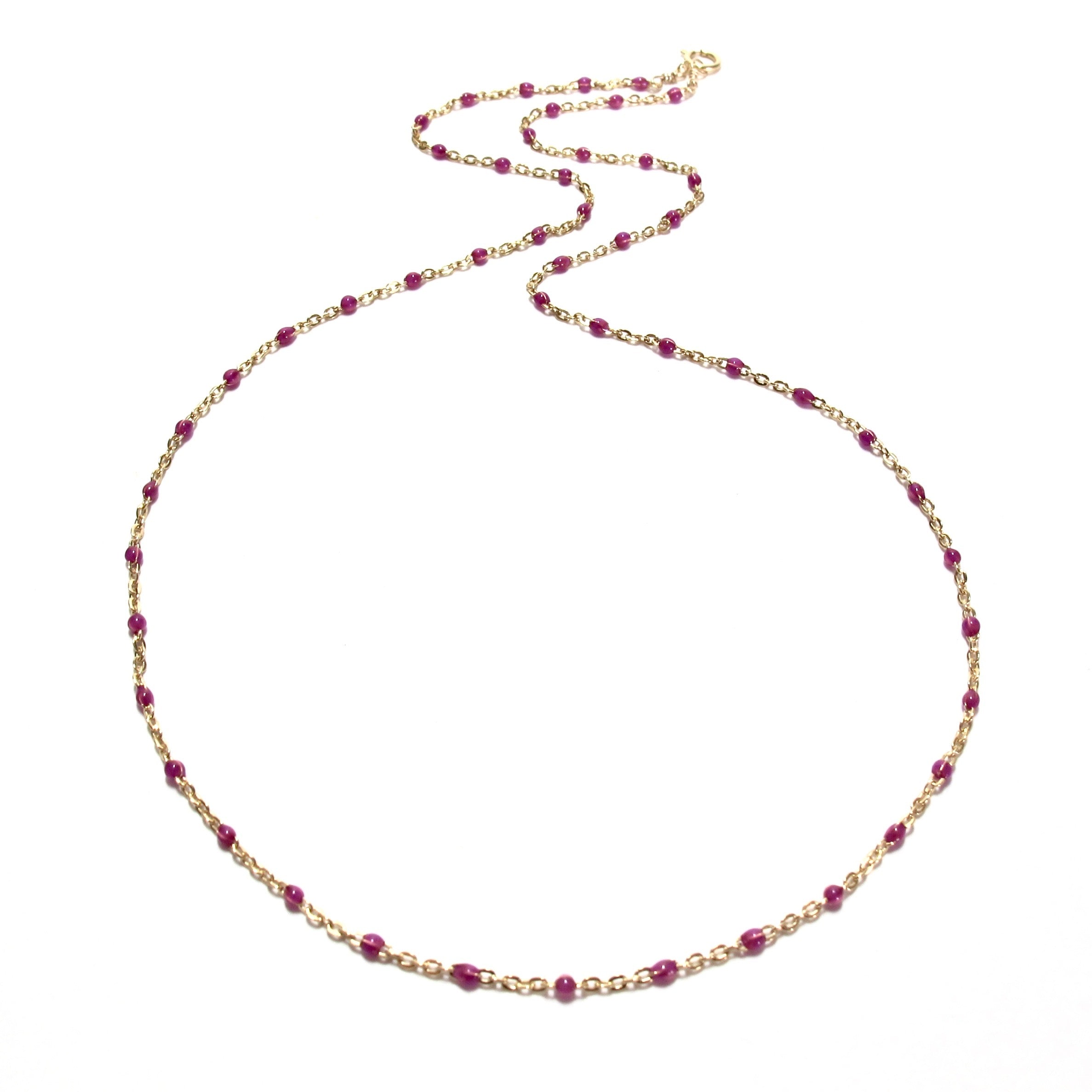 Pink Enamel Satellite Chain Necklace