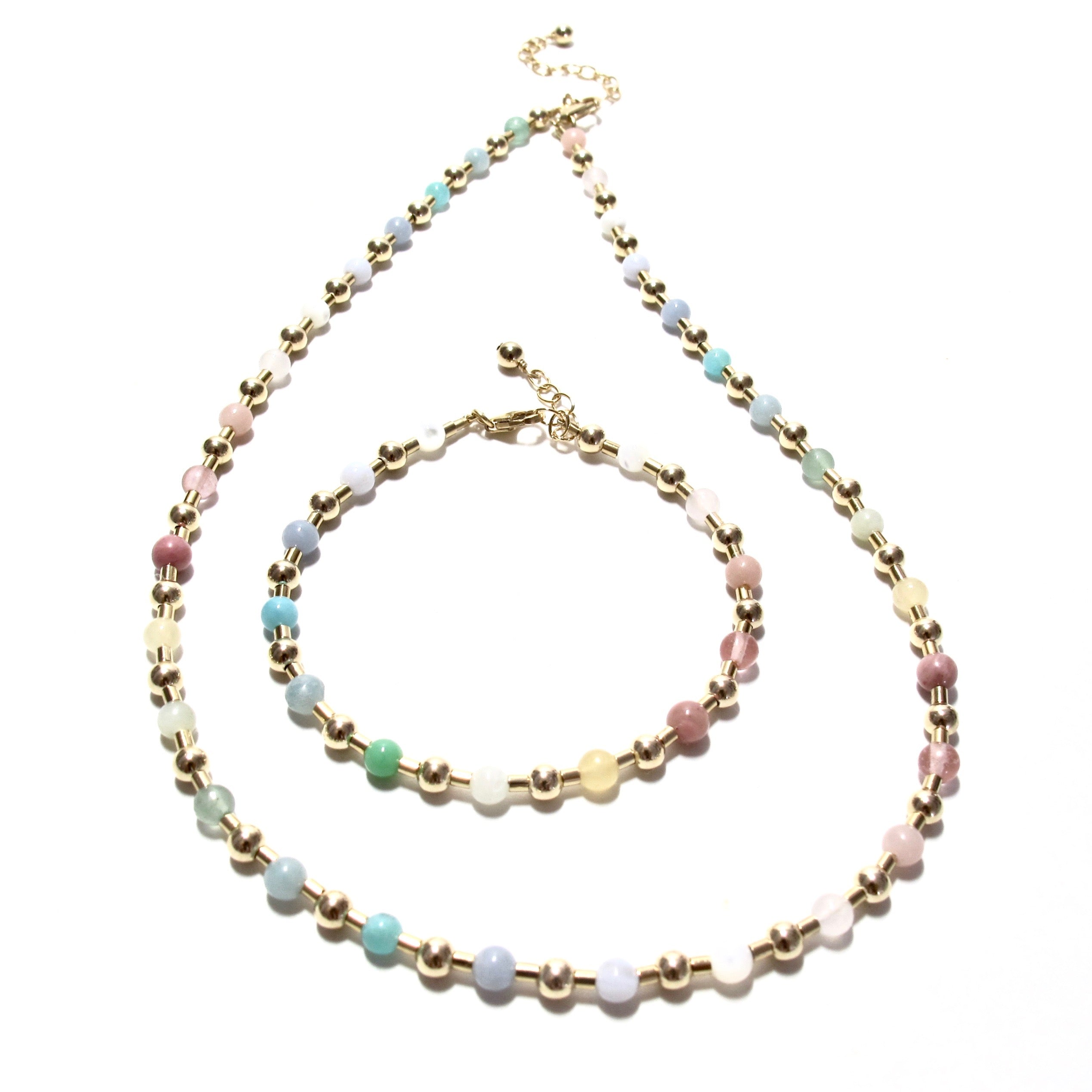 sorbet bead & tube necklace
