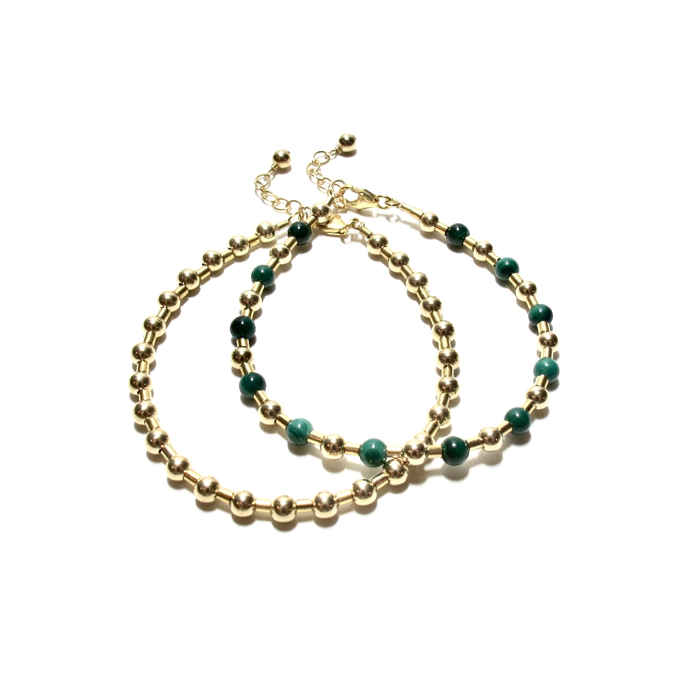 Malachite Bead & Tube Bracelet