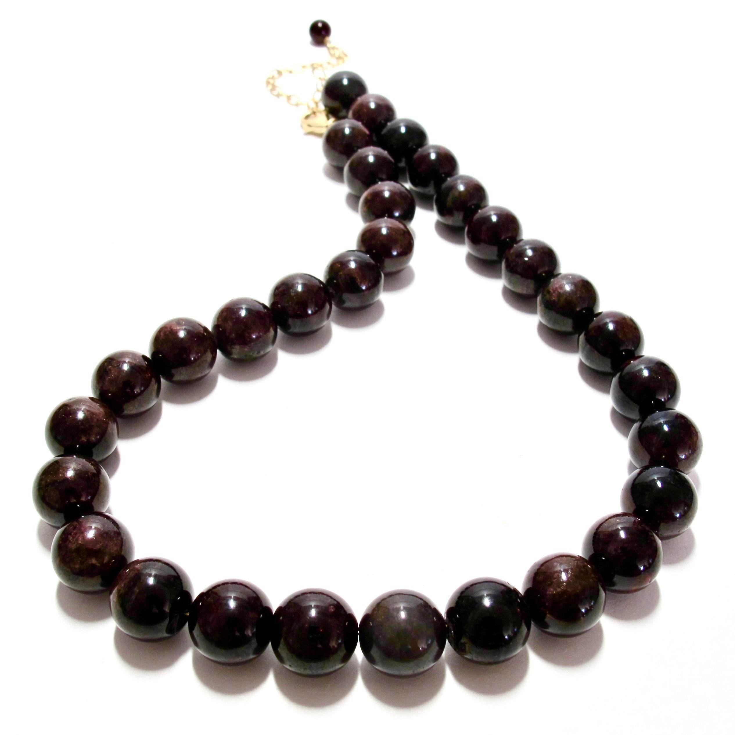 Mega chunky garnet bubblegum necklace