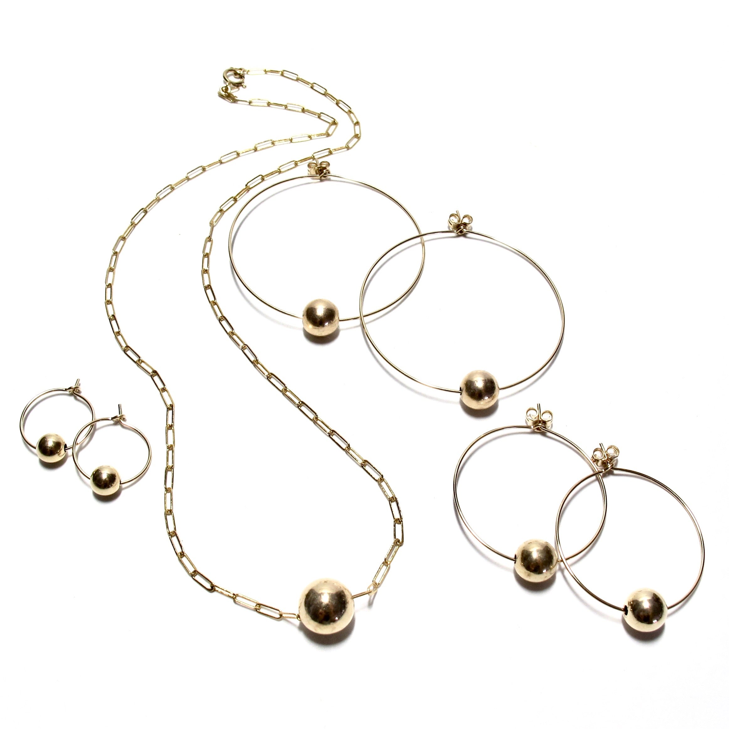 Single Gold Bead Necklace