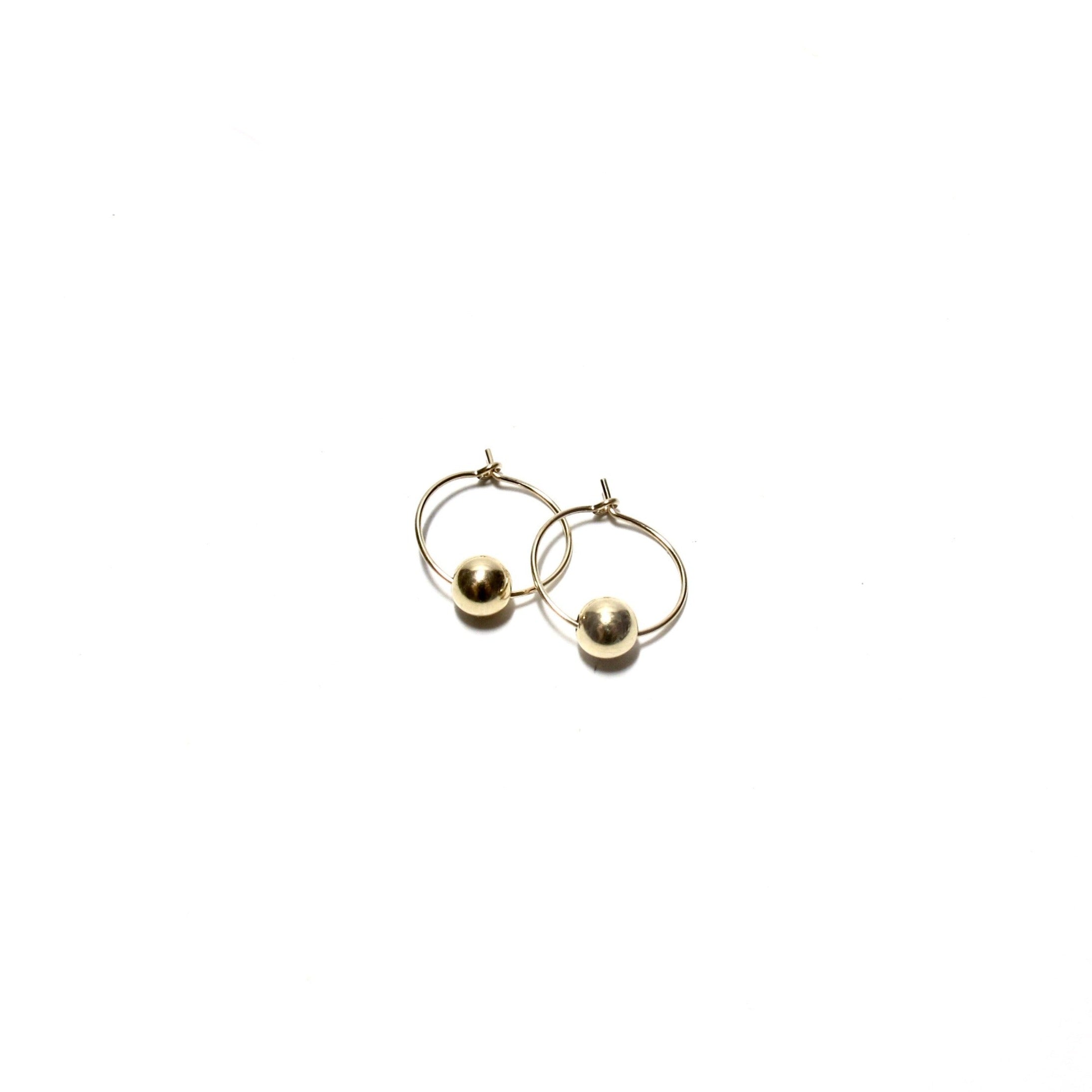small single gold bead hoops