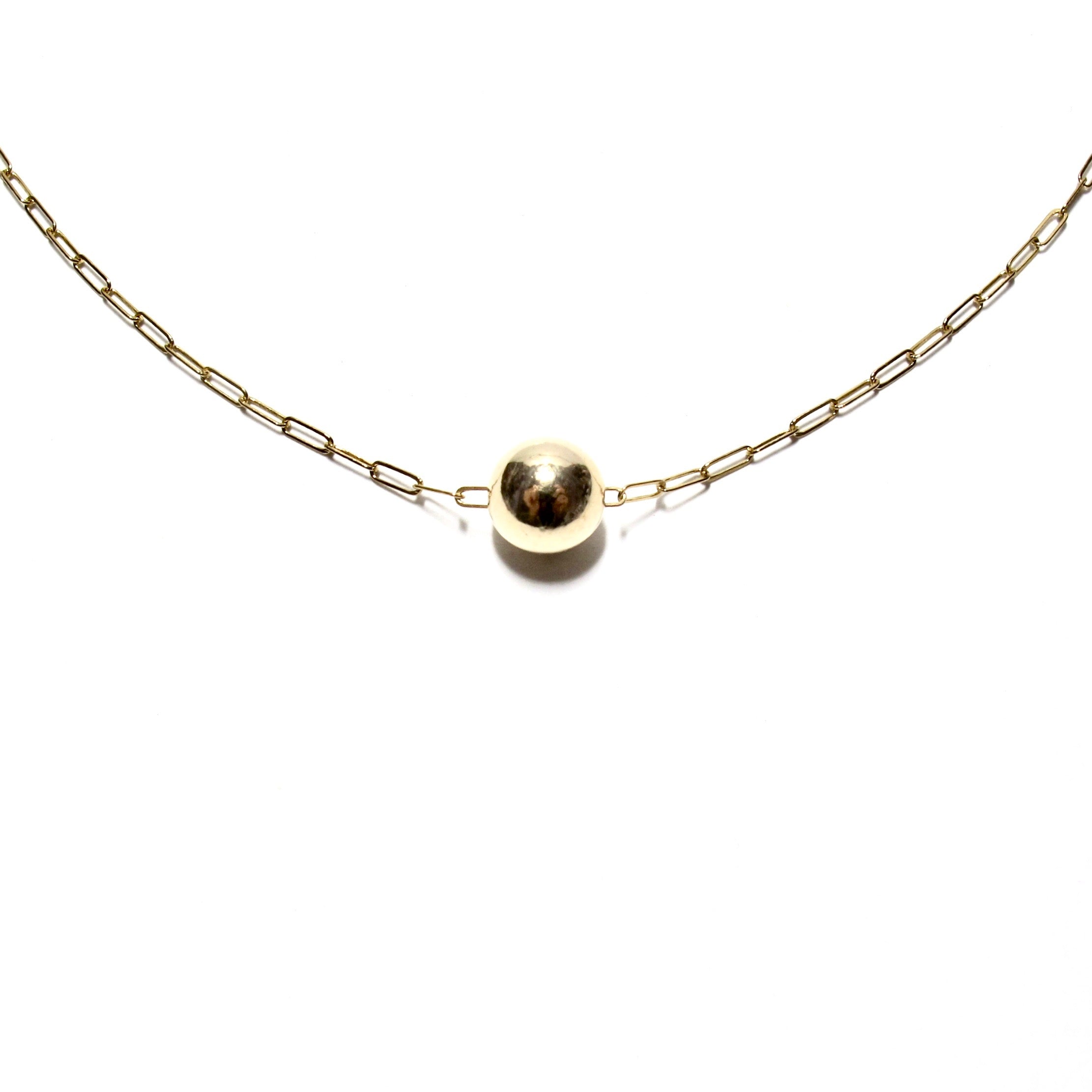 Single Gold Bead Necklace