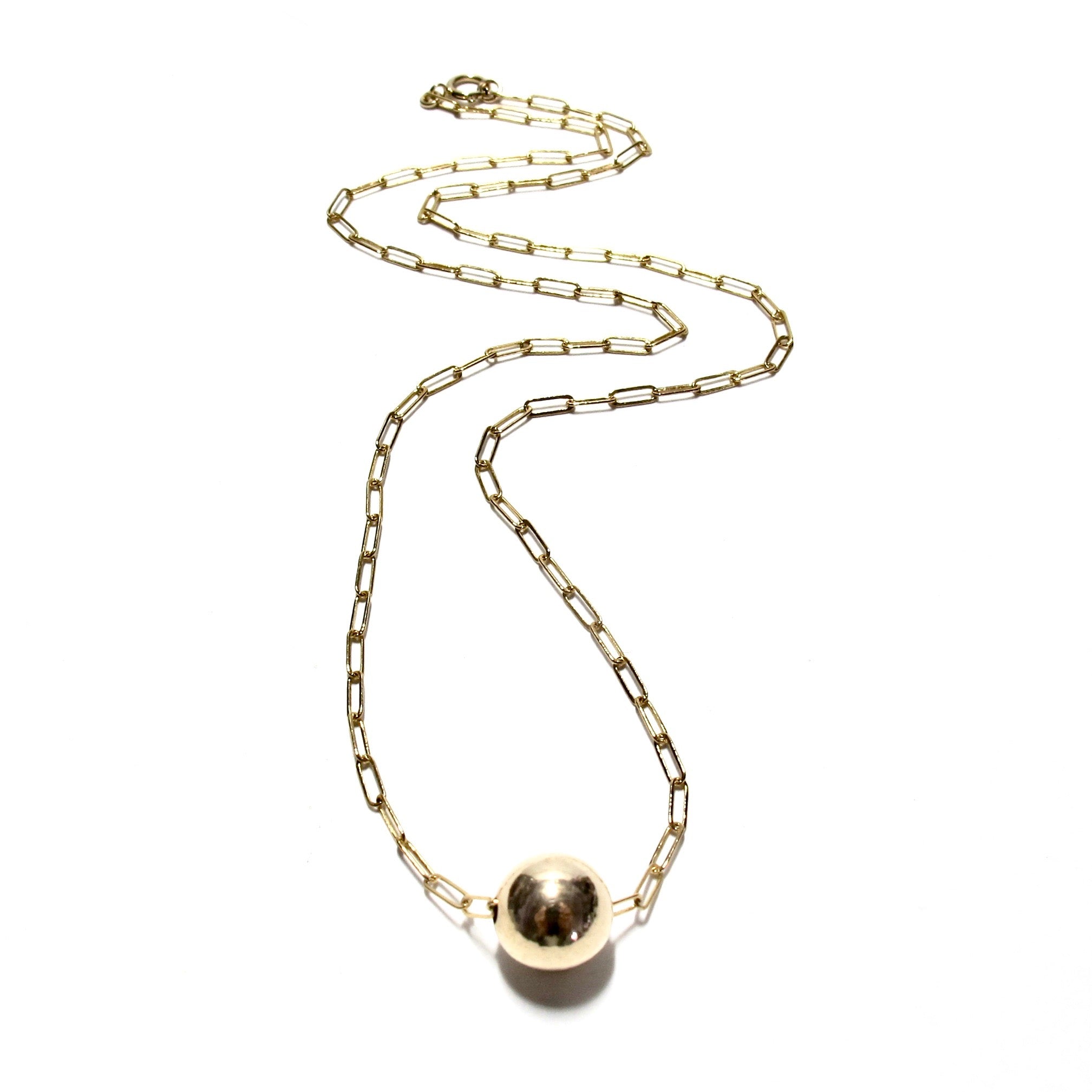 Single Gold Bead Necklace