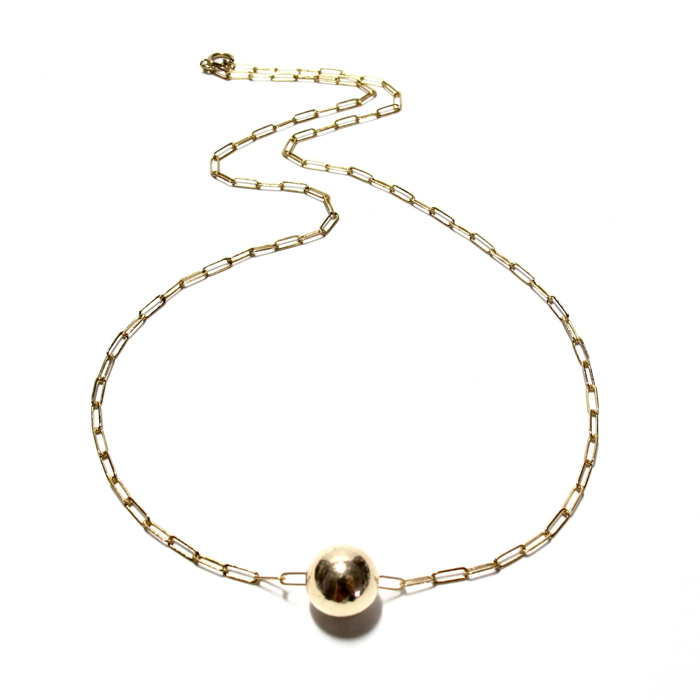 Single Gold Bead Necklace